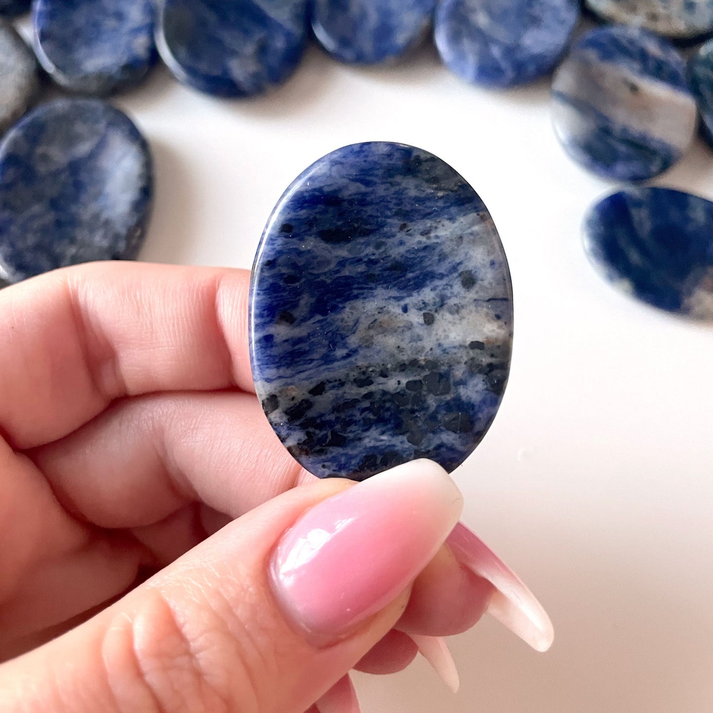 SELF-EXPRESSION Sodalite Worry Stone | Communication Stone | Angel Connection | Intuition | Boost Metabolism - Sole Luna