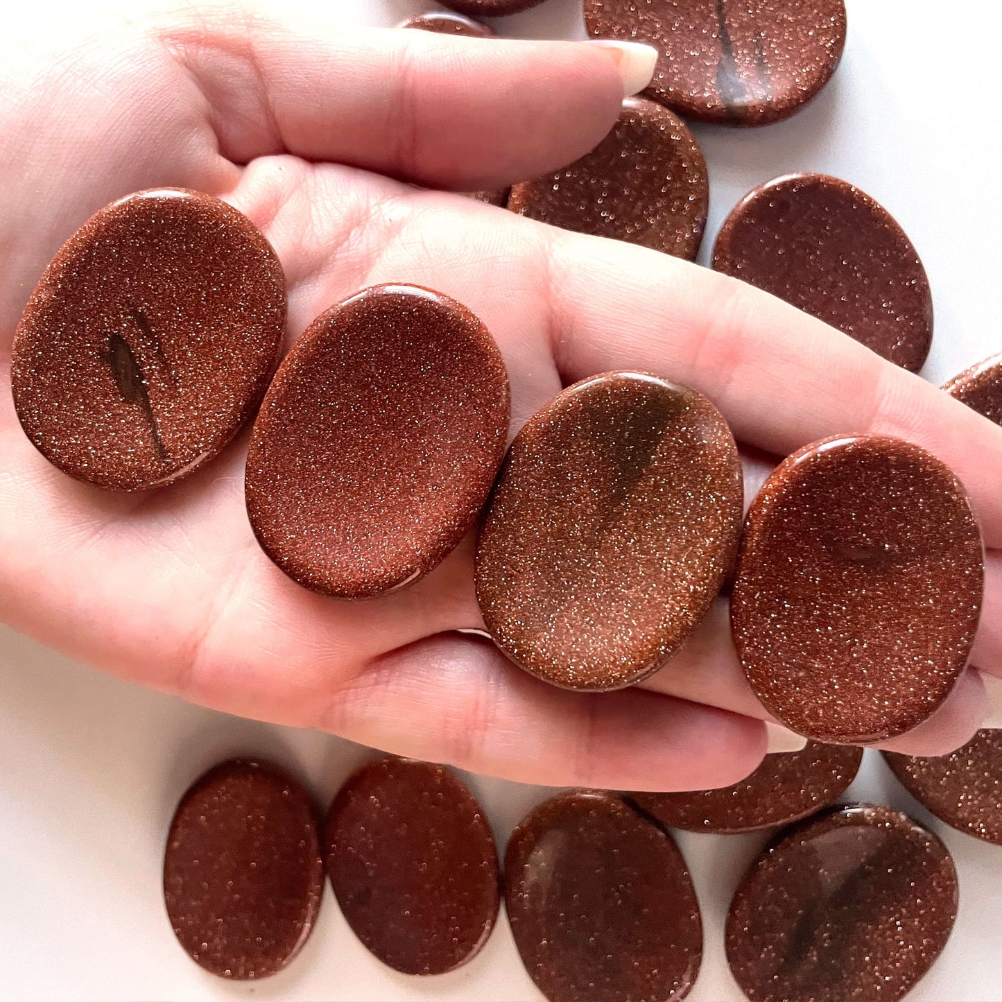 Red Goldstone Worry Stone