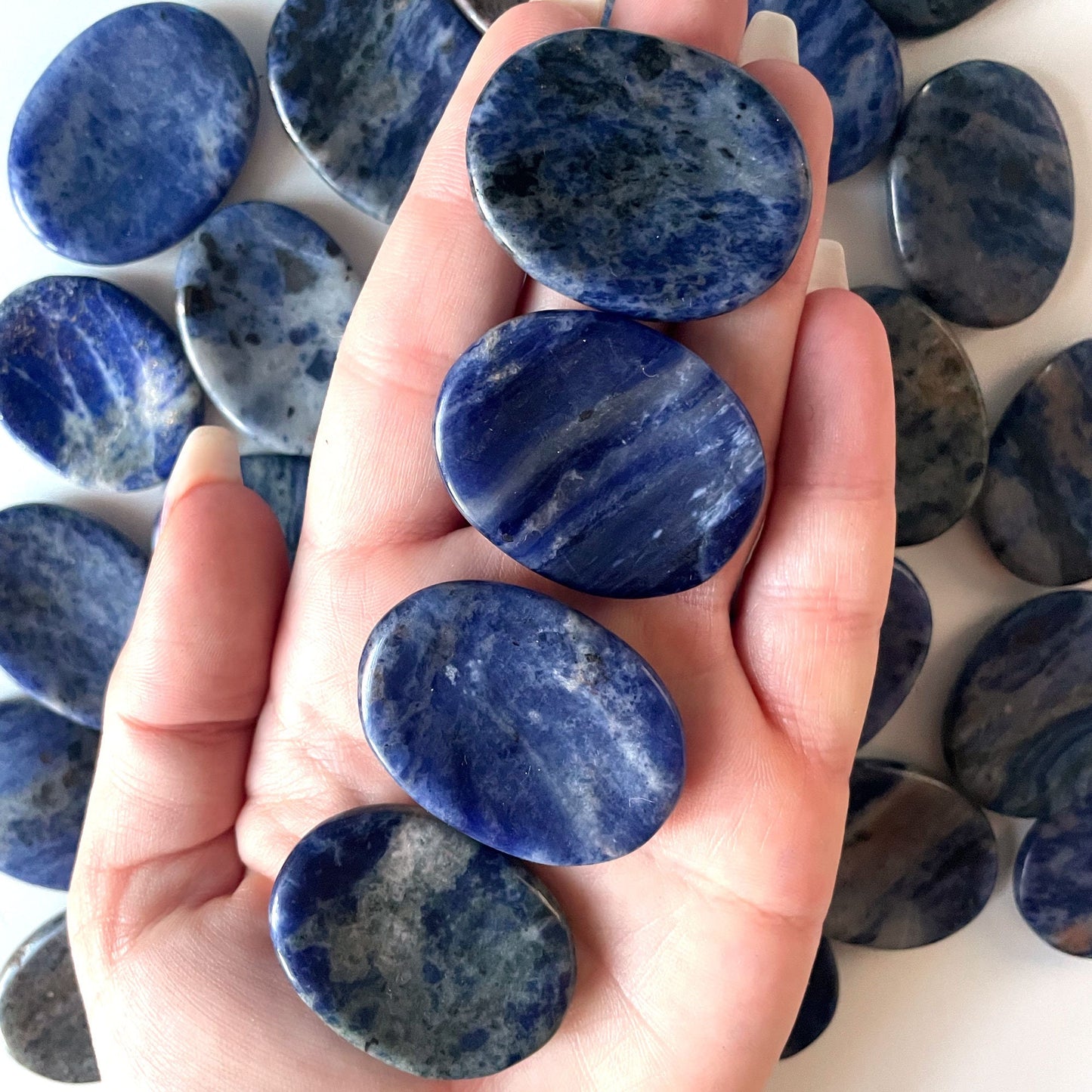SELF-EXPRESSION Sodalite Worry Stone | Communication Stone | Angel Connection | Intuition | Boost Metabolism - Sole Luna