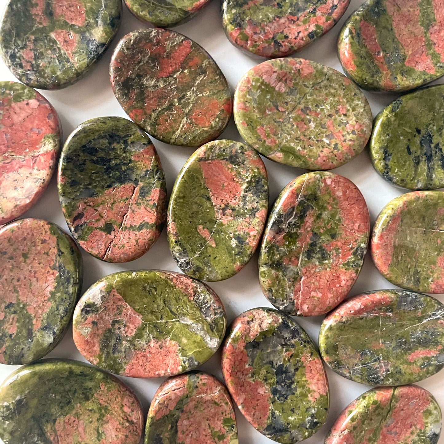 RENEWAL Unakite Worry Stone | Overcome Addictive Behaviors | Purge Toxicity | Emotional Release | Grounding | Heart Chakra Healing - Sole Luna