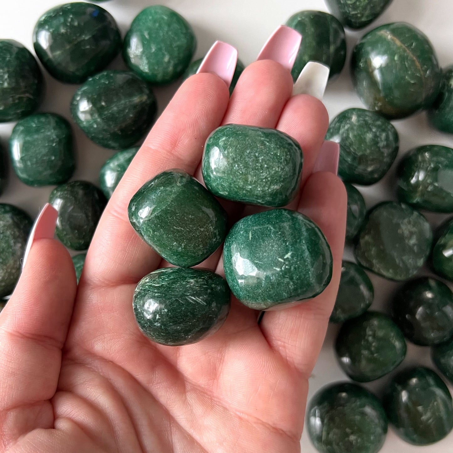 Dark Green Aventurine Tumbled Stone | Abundance | Good Luck Crystal | Opportunity | Prosperity | Money - Sole Luna