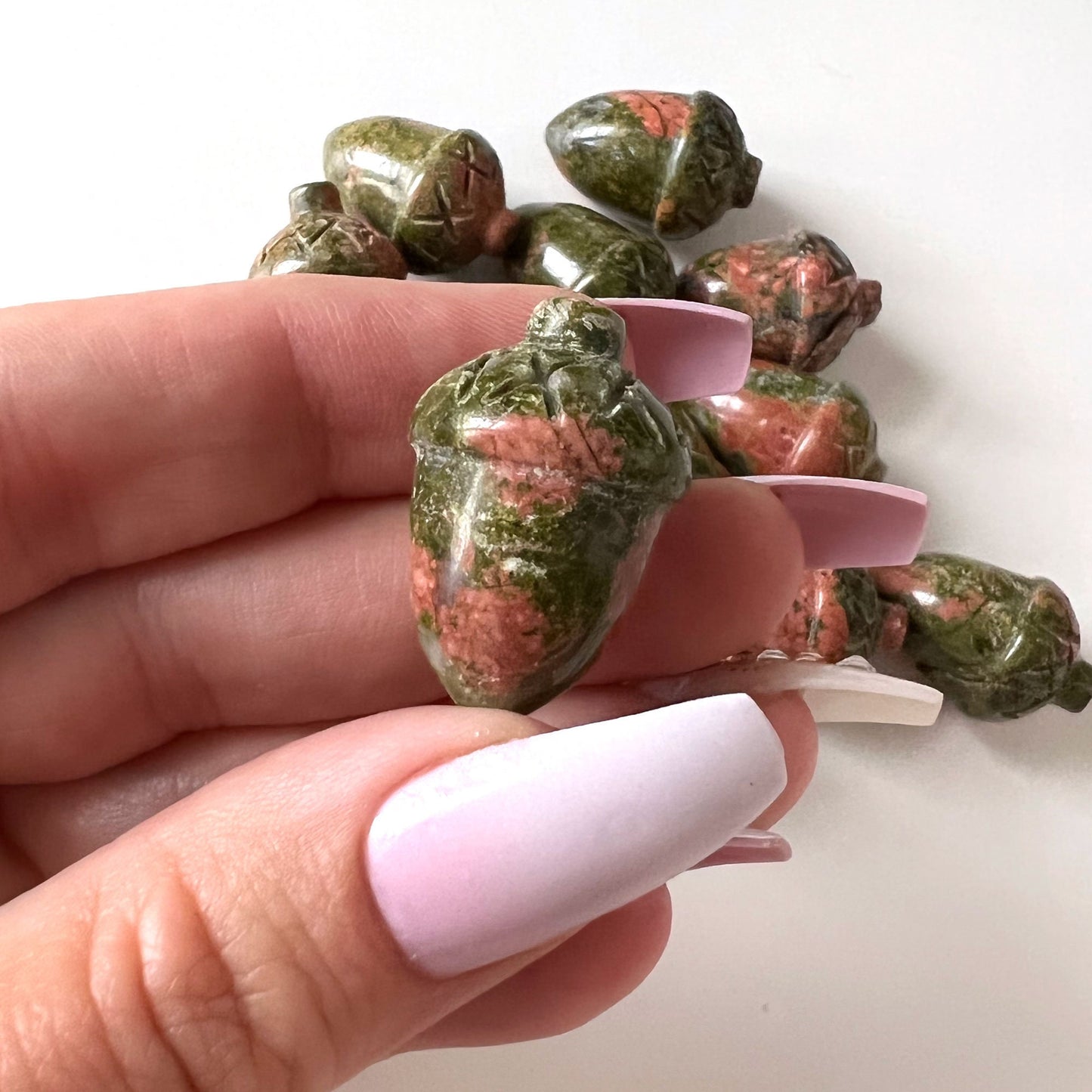 Unakite Acorn Carving