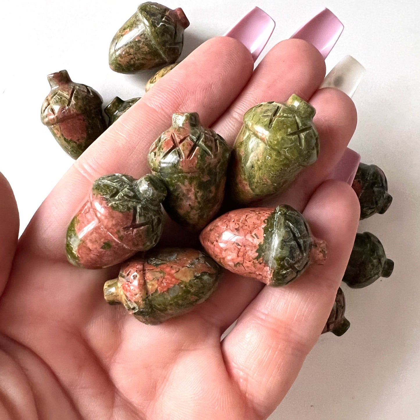 Unakite Acorn Carving