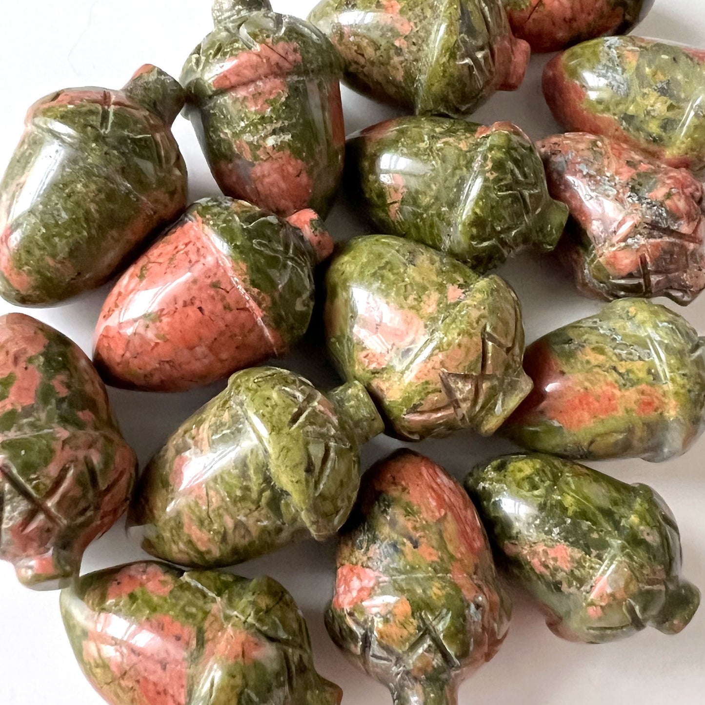 Unakite Acorn Carving
