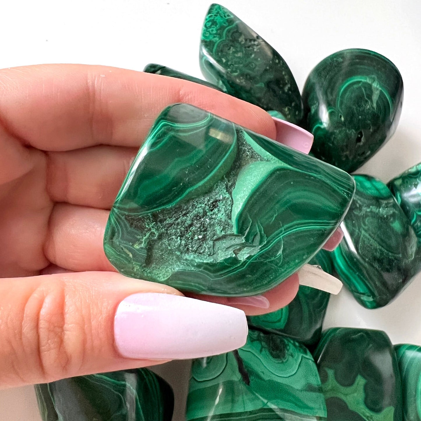 Malachite Free Form Tumble | Large Pebble | Manifestation | Protection | Abundance | Change - Sole Luna