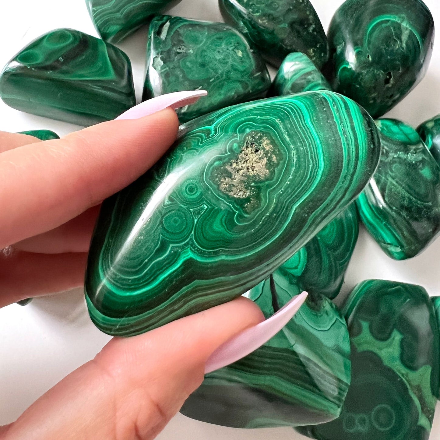 Malachite Free Form Tumble | Large Pebble | Manifestation | Protection | Abundance | Change - Sole Luna