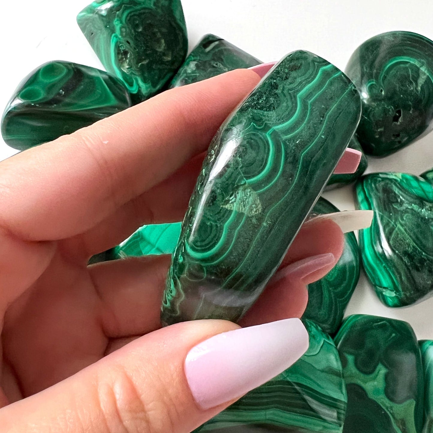 Malachite Free Form Tumble | Large Pebble | Manifestation | Protection | Abundance | Change - Sole Luna