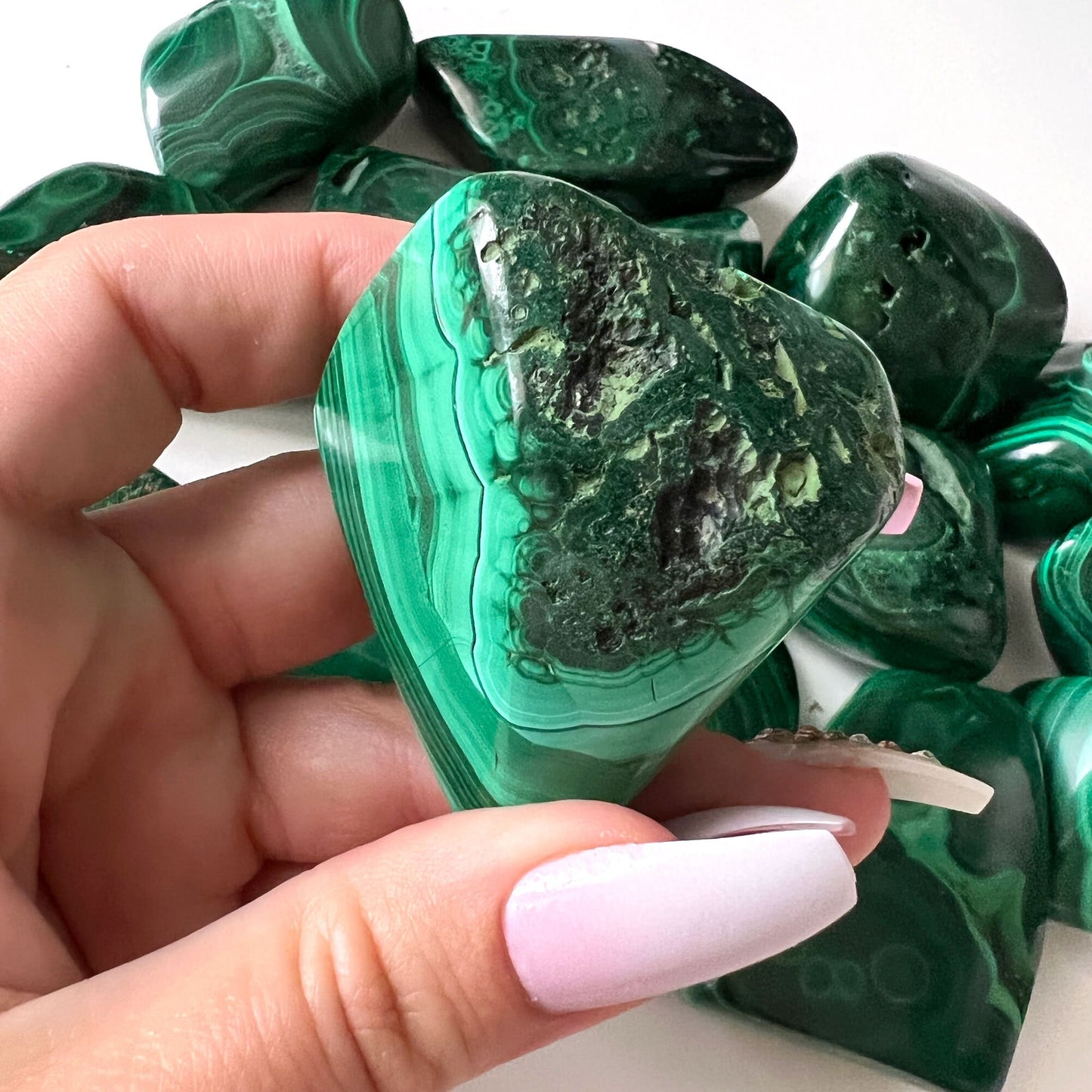 Malachite Free Form Tumble | Large Pebble | Manifestation | Protection | Abundance | Change - Sole Luna