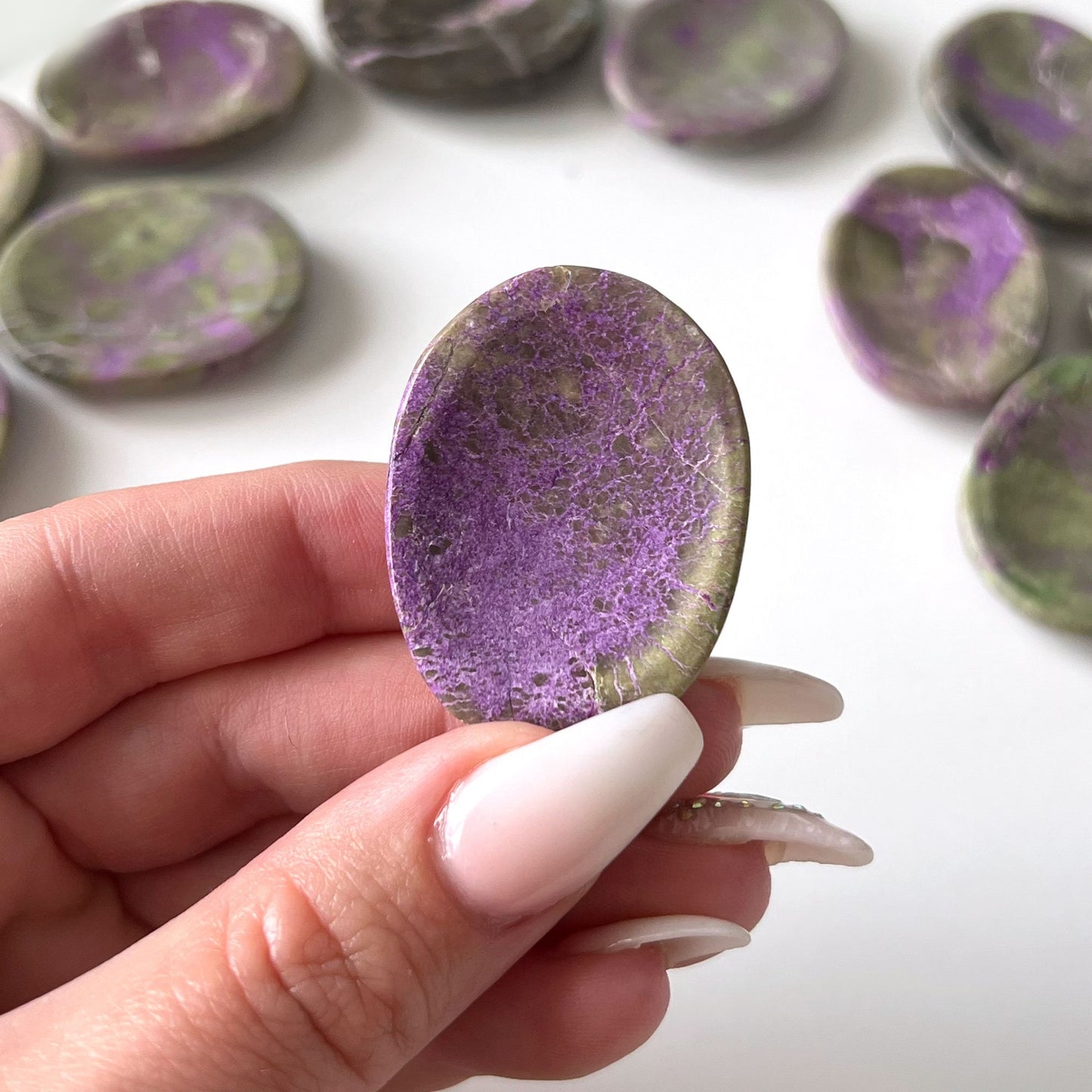RARE Stichtite Worry Stone | Atlantisite | Protection | Unity | Kundalini Awakening - Sole Luna