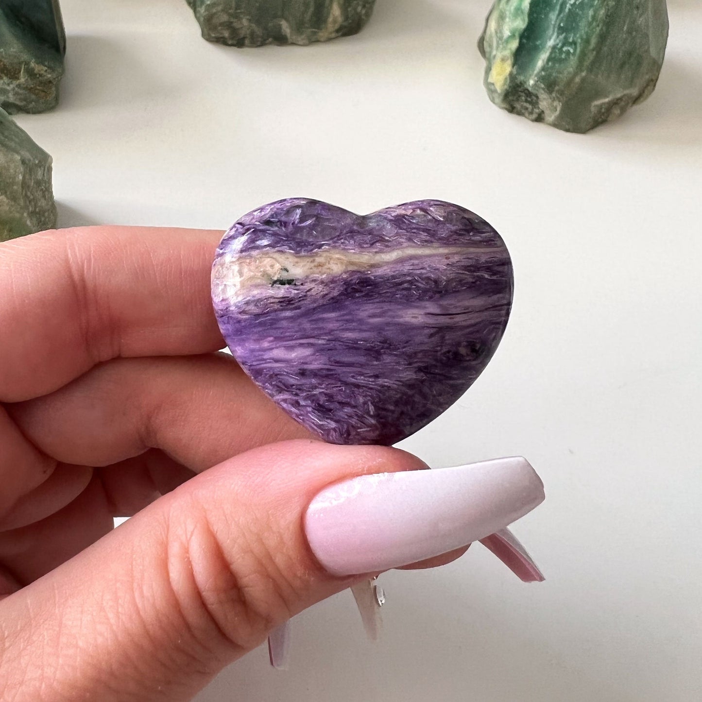 HIGH QUALITY Charoite Heart | Origin Russia | Transformation | Transmutation Crystal | Relaxation - Sole Luna