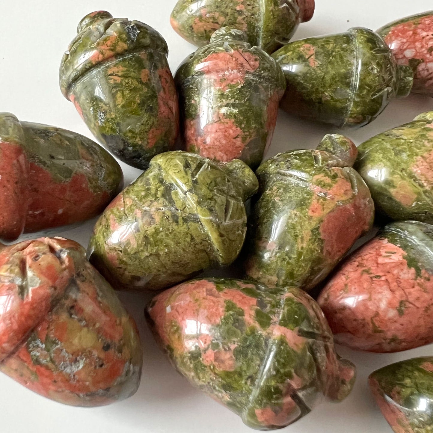 Unakite Acorn Carving
