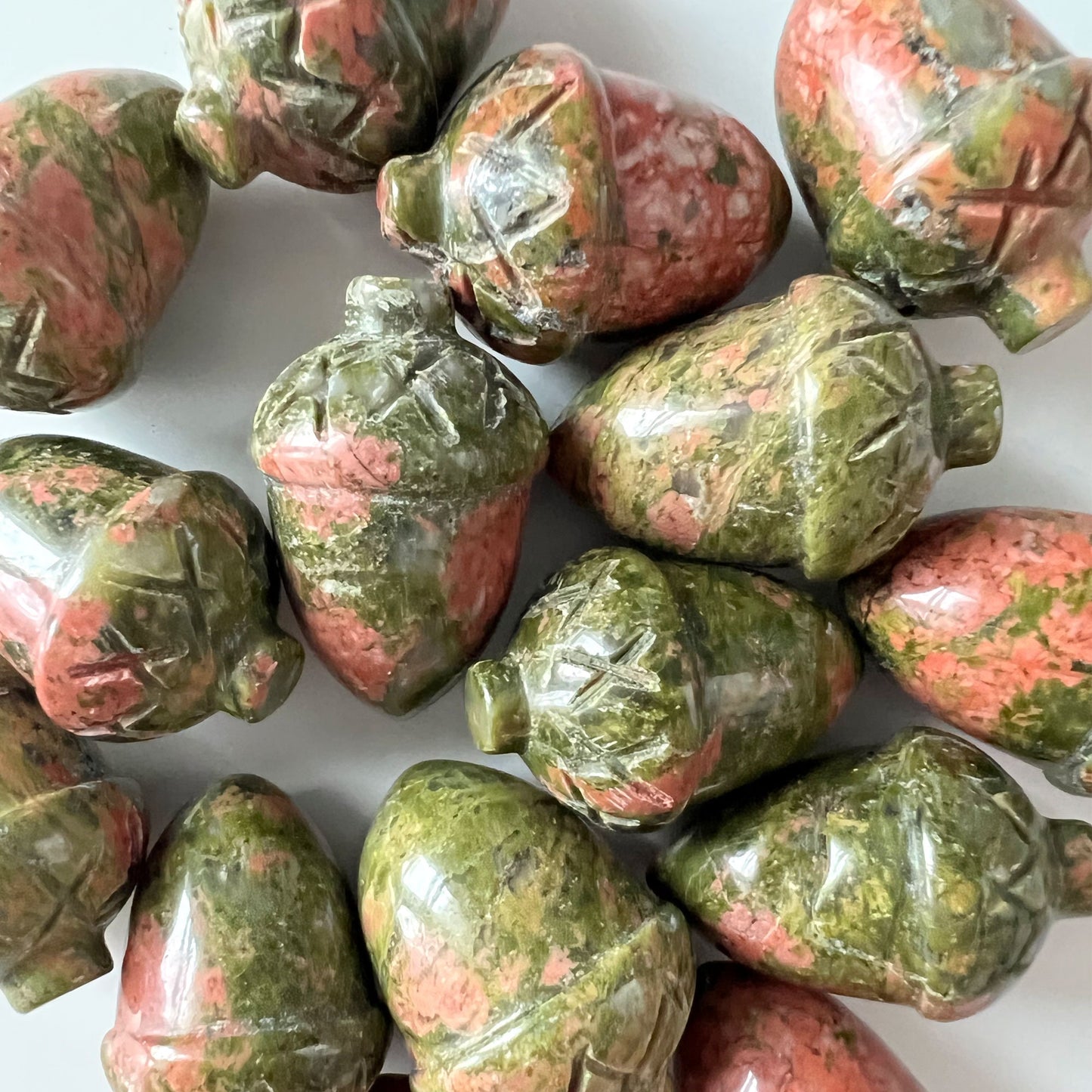 Unakite Acorn Carving