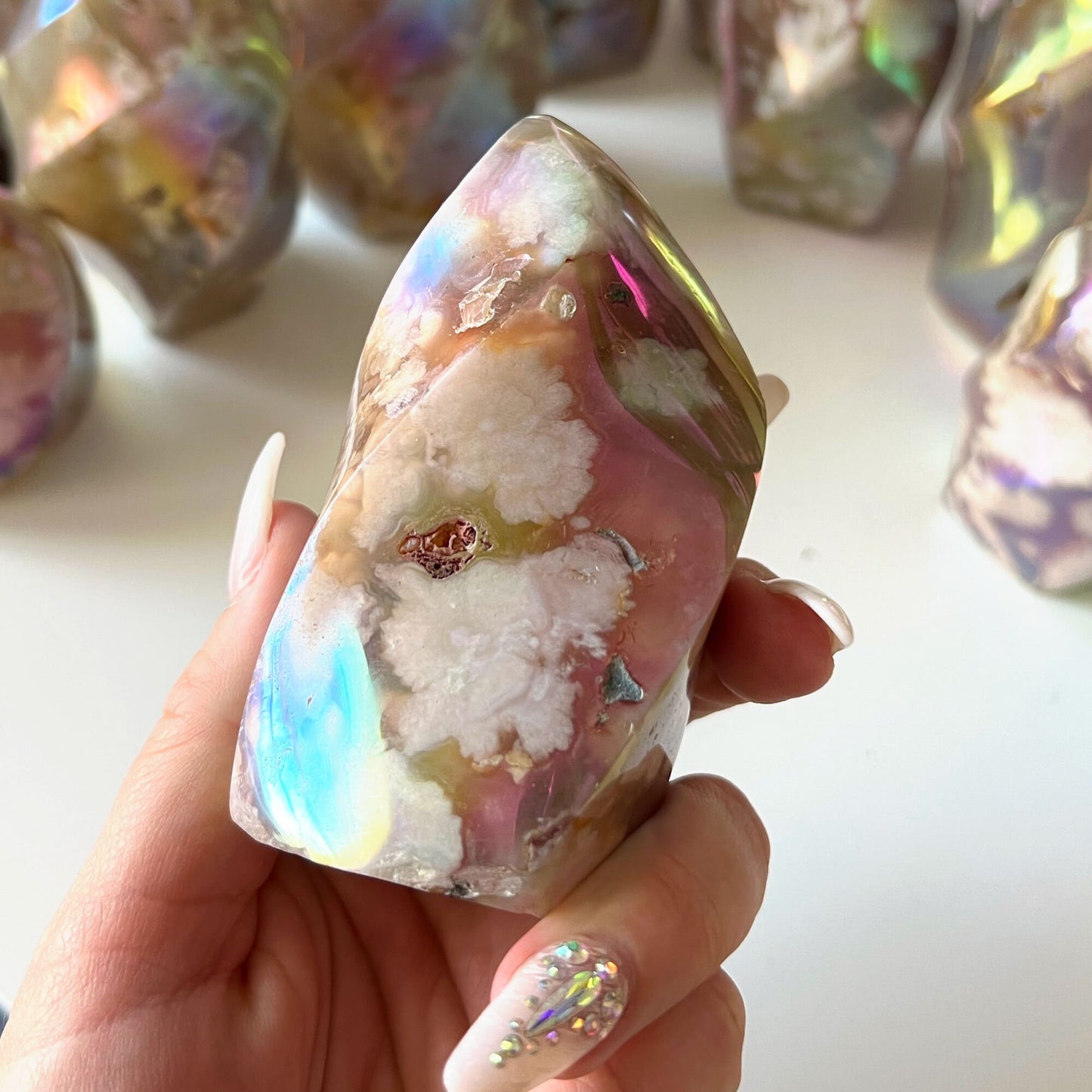 Aura Flower Agate Flame - Sole Luna