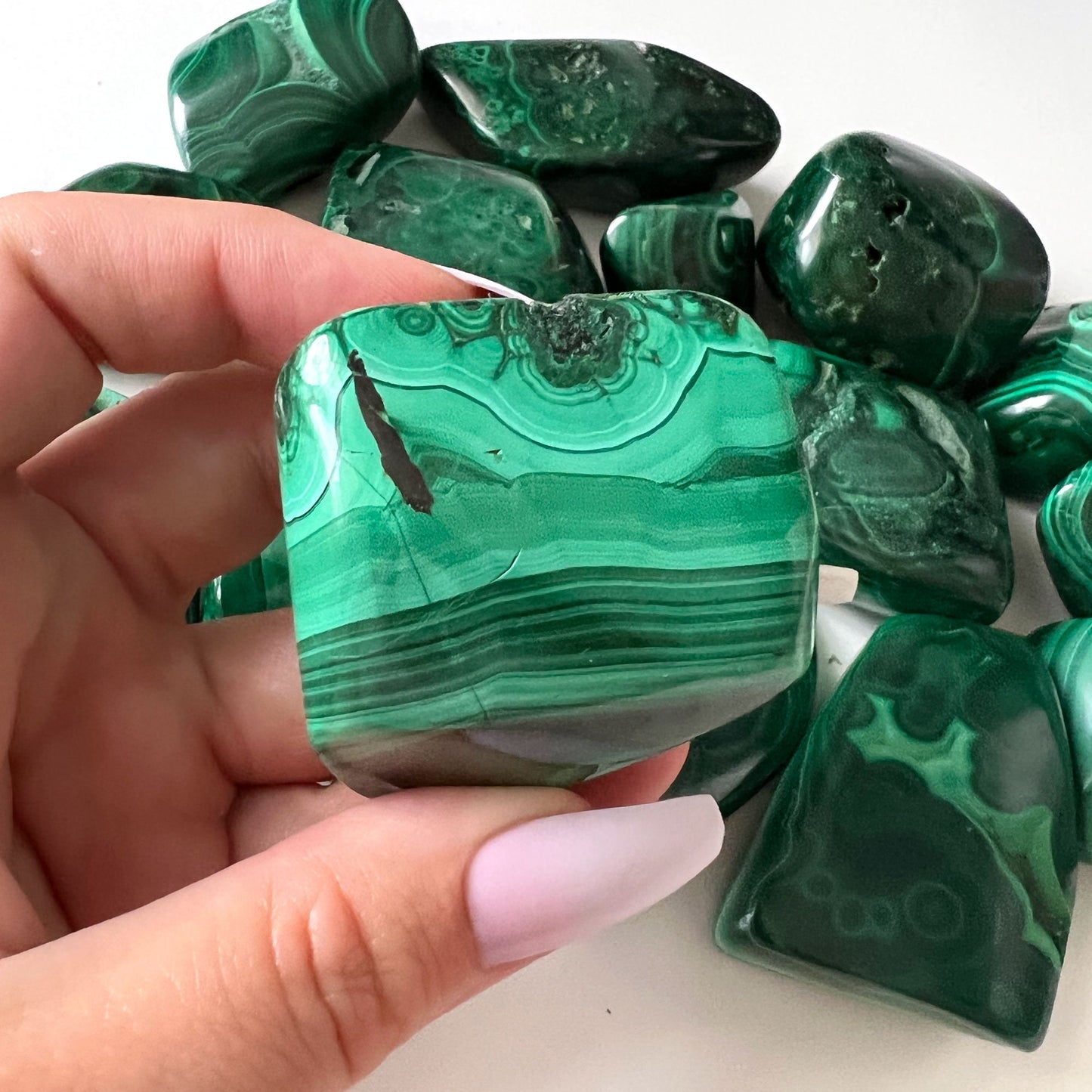 Malachite Free Form Tumble | Large Pebble | Manifestation | Protection | Abundance | Change - Sole Luna