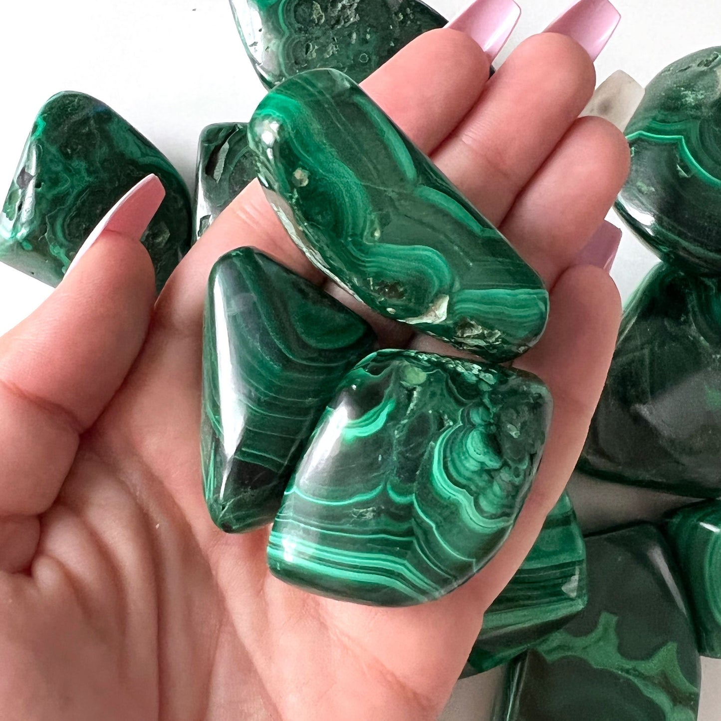 Malachite Free Form Tumble | Large Pebble | Manifestation | Protection | Abundance | Change - Sole Luna