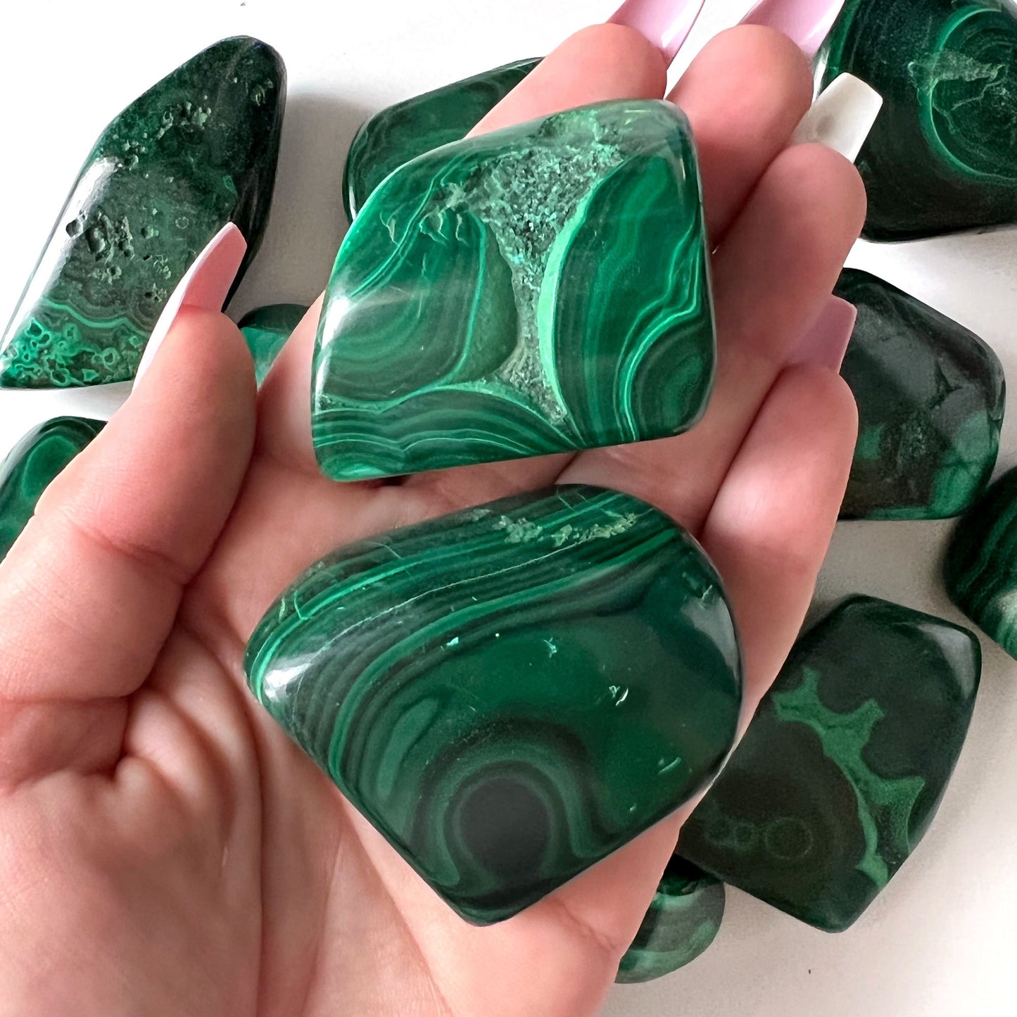 Malachite Free Form Tumble | Large Pebble | Manifestation | Protection | Abundance | Change - Sole Luna