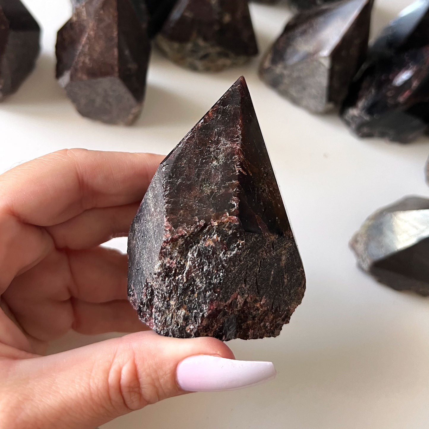 MANIFEST DESIRES Garnet Top Polished Point | Garnet Tower | Love Passion Sensuality - Sole Luna