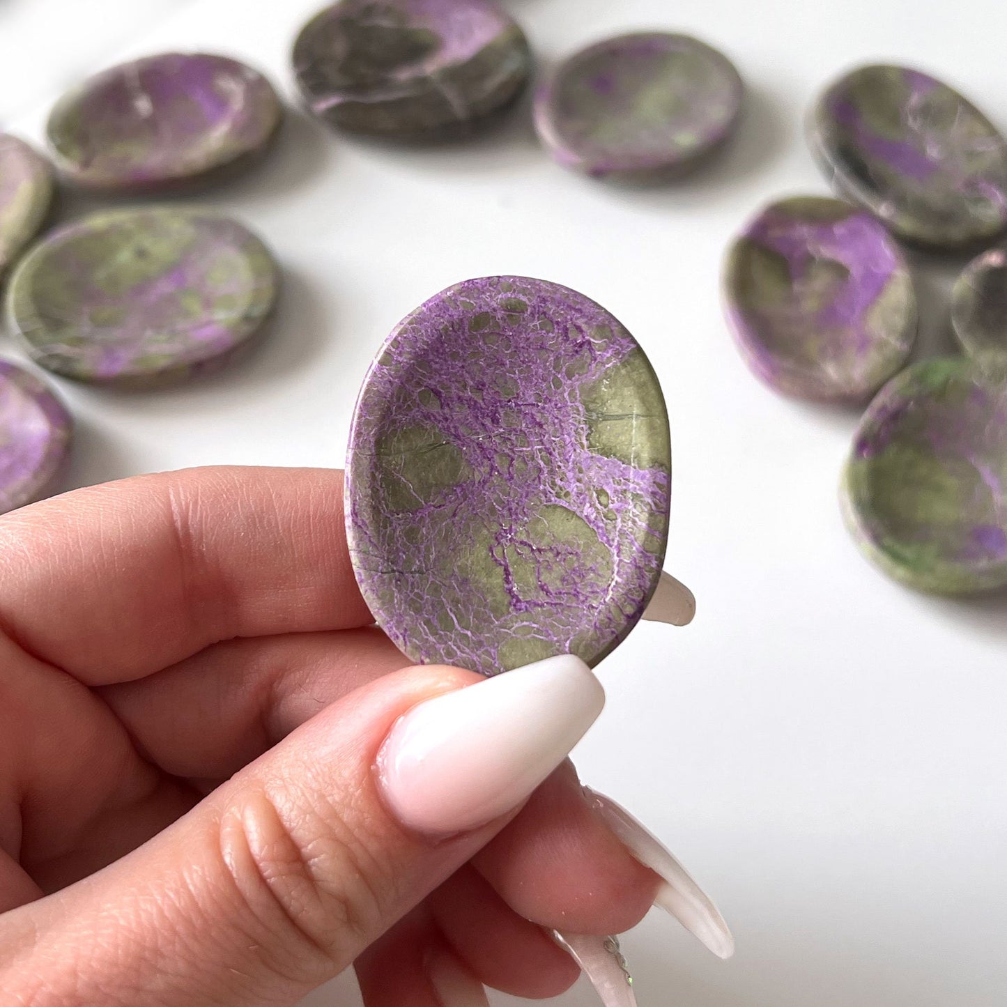 RARE Stichtite Worry Stone | Atlantisite | Protection | Unity | Kundalini Awakening - Sole Luna