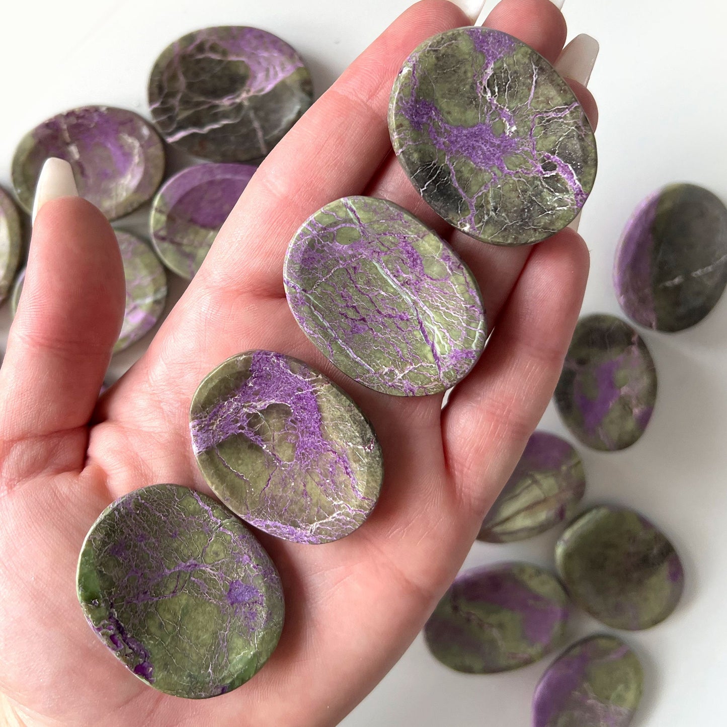 RARE Stichtite Worry Stone | Atlantisite | Protection | Unity | Kundalini Awakening - Sole Luna