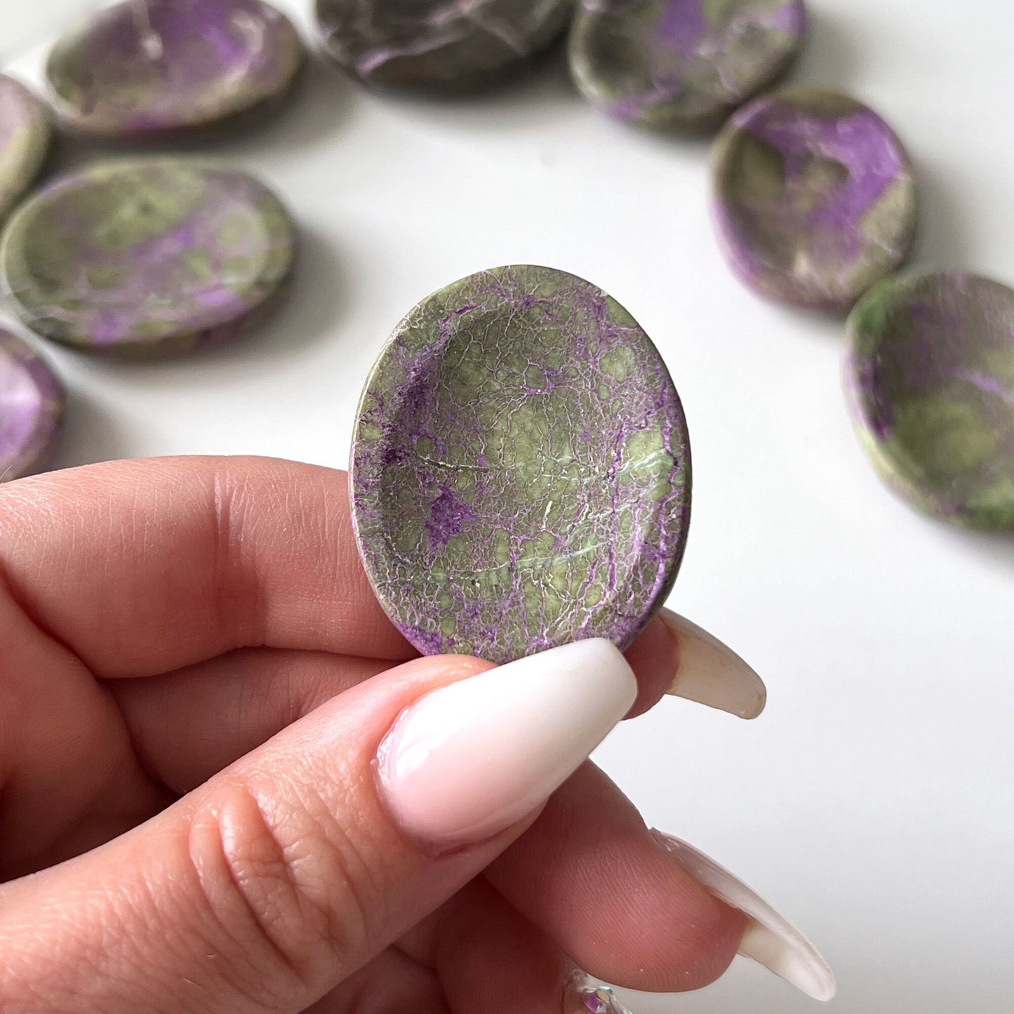 RARE Stichtite Worry Stone | Atlantisite | Protection | Unity | Kundalini Awakening - Sole Luna