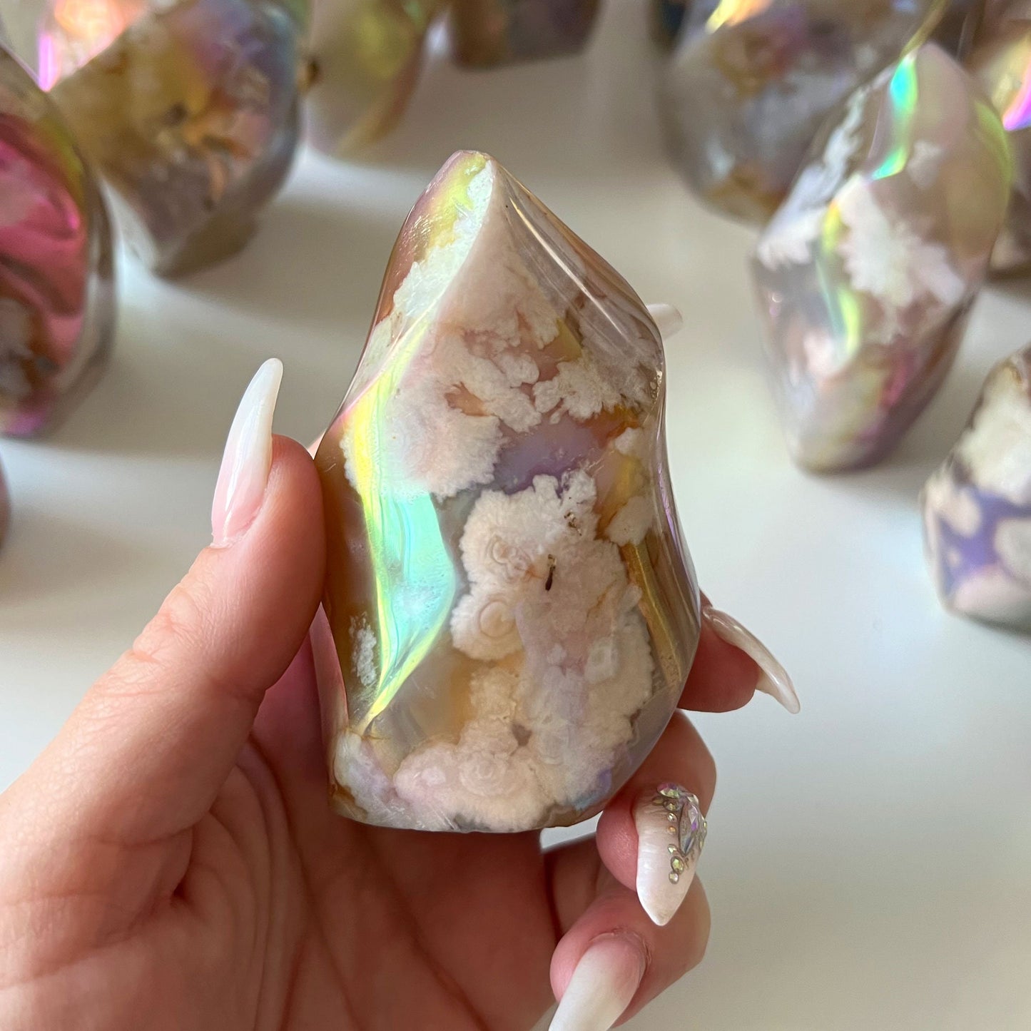 Aura Flower Agate Flame - Sole Luna