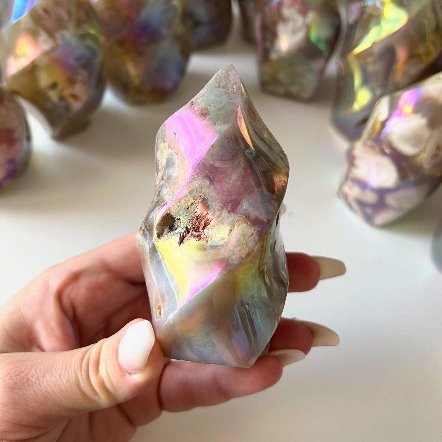 Aura Flower Agate Flame - Sole Luna