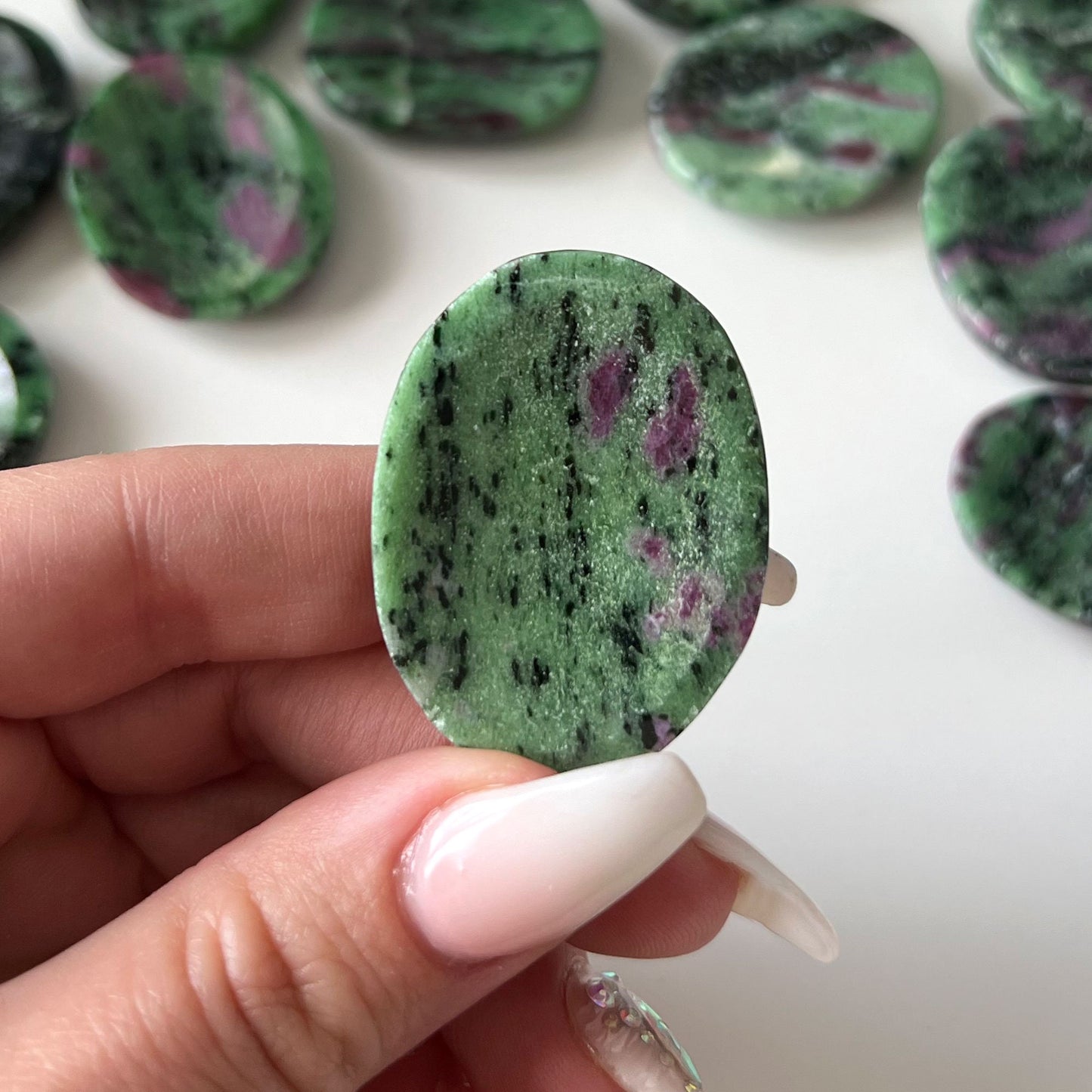GROWTH Ruby Zoisite Worry Stone | Happiness | Self-Esteem | Healing | Releasing Fears - Sole Luna