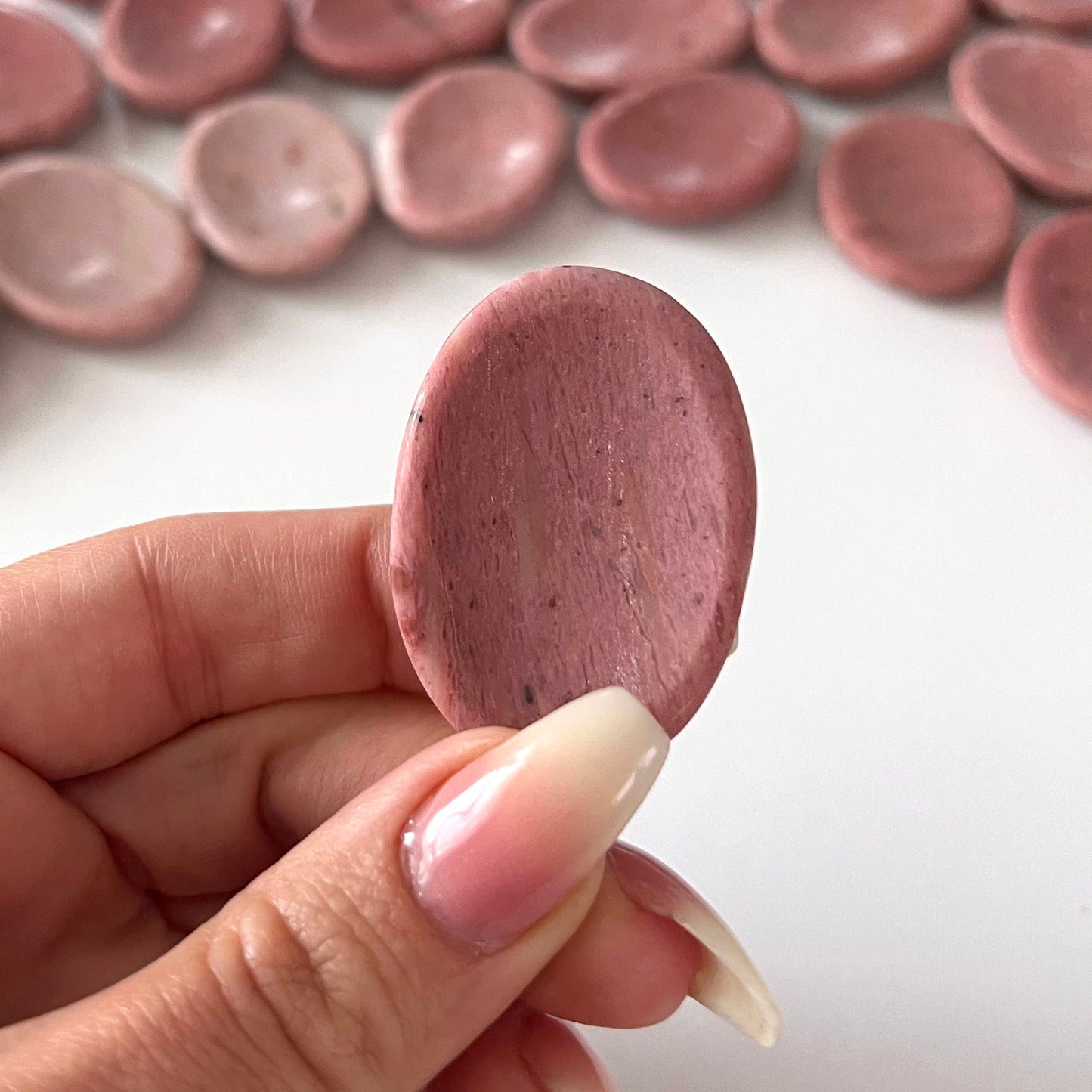 Pink Petrified Wood Worry Stone | Ancestral Wisdom | Love | Compassion | Past Life Recall - Sole Luna