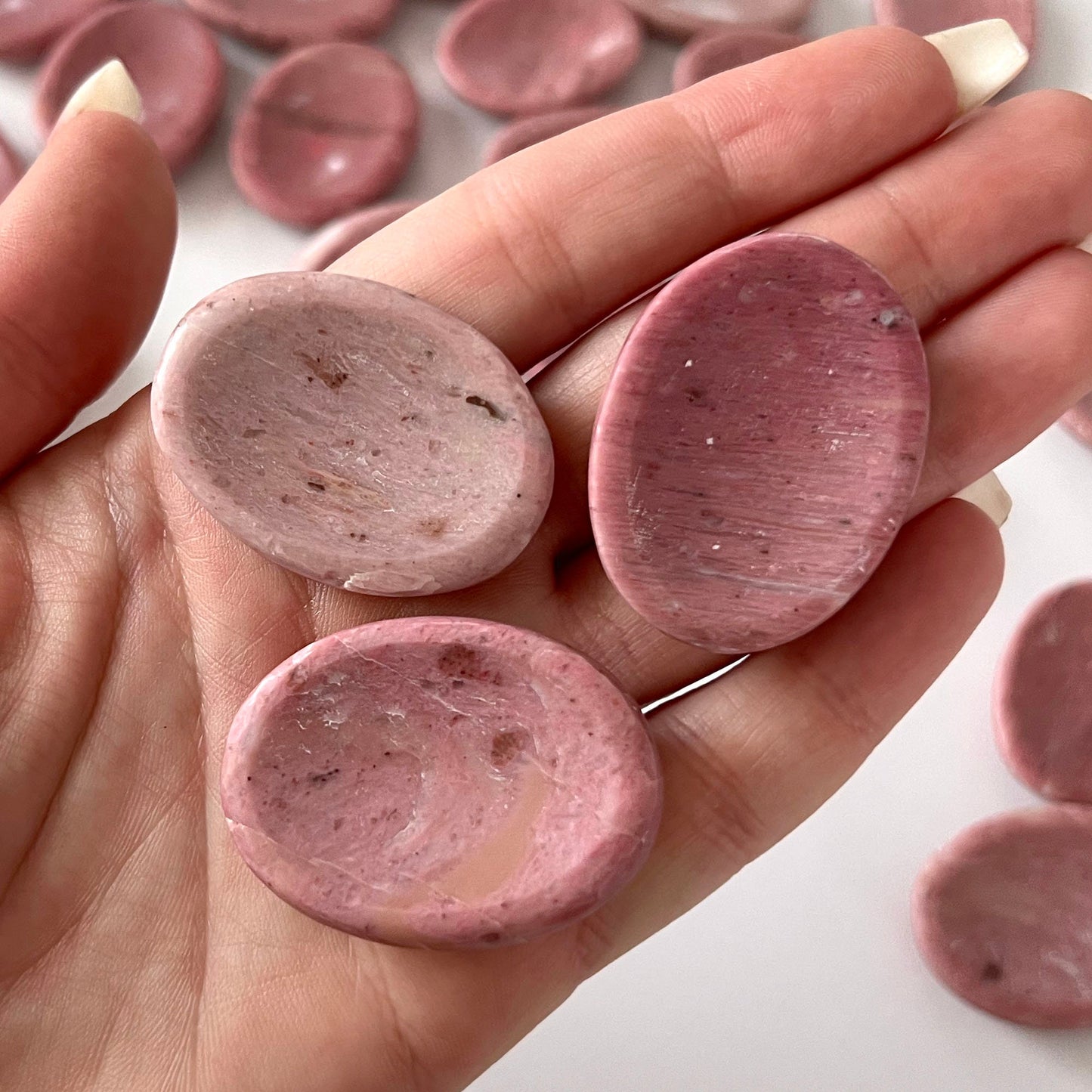 Pink Petrified Wood Worry Stone | Ancestral Wisdom | Love | Compassion | Past Life Recall - Sole Luna