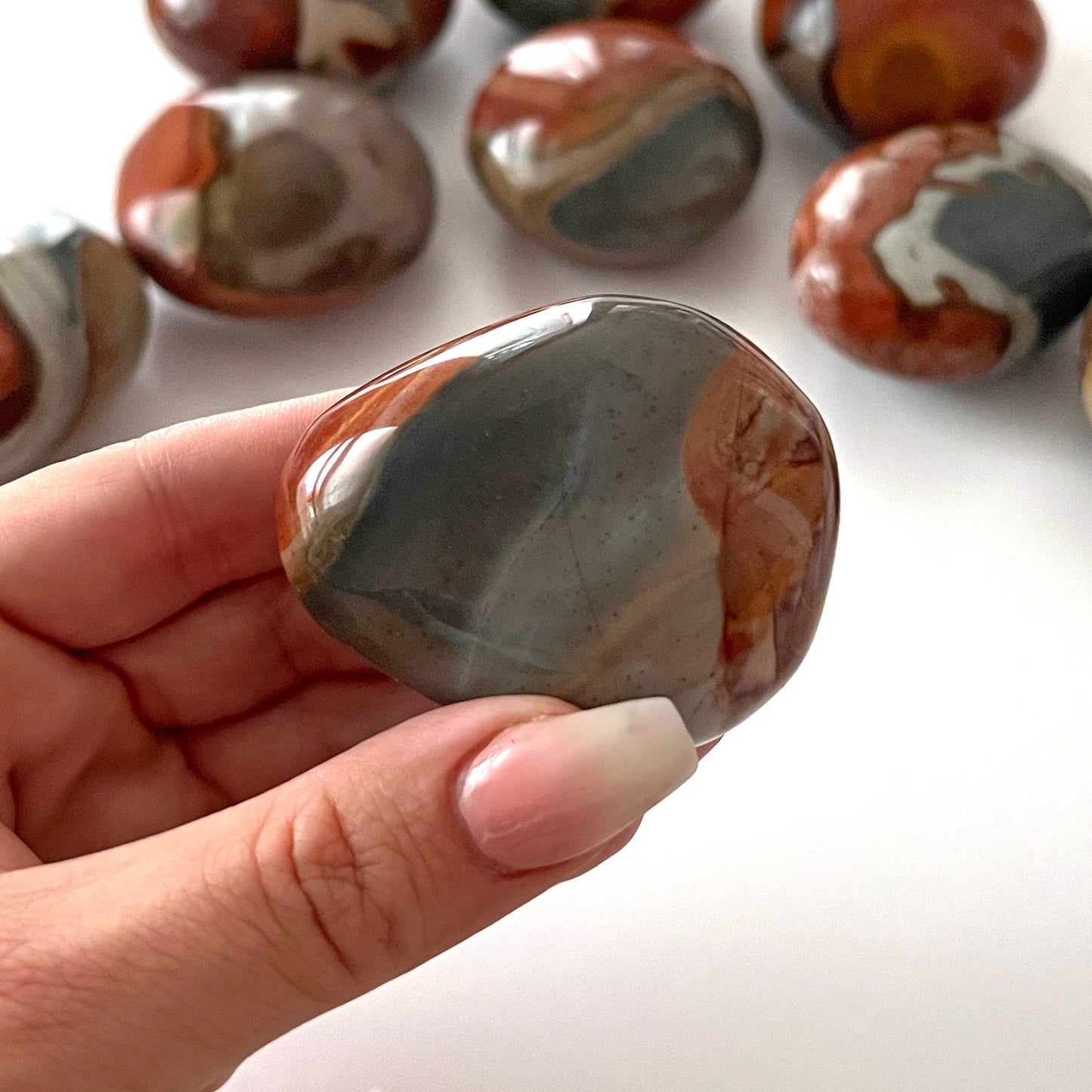 Polychrome Jasper Free Form Palm Stone | Grounding | Astral Travel | Inner Strength | Fire Element | Stablizing | Vitality | Protection - Sole Luna