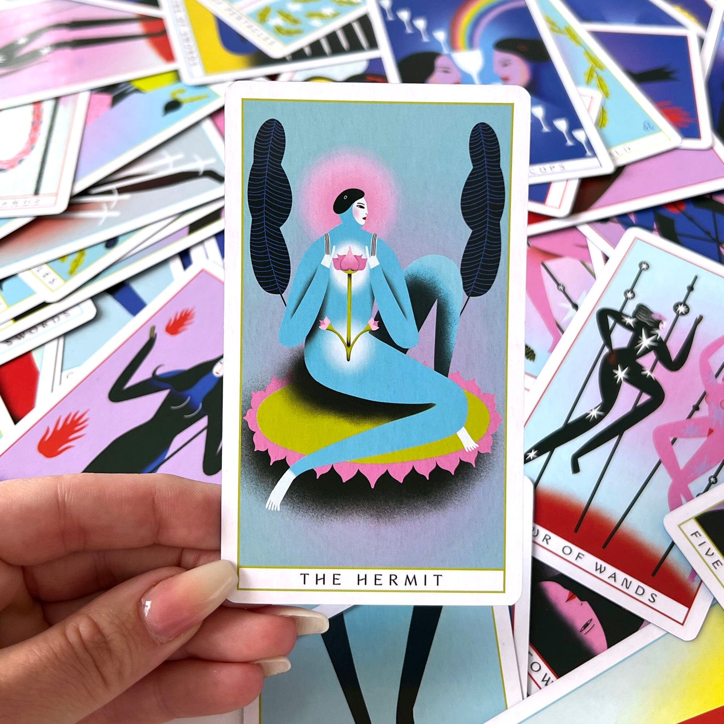 Omni Tarot | Tarot Deck | Divination | Indie Tarot Deck | Blue Gilded Edge | Inclusive | Modern Tarot Cards | Gender Fluid - Sole Luna