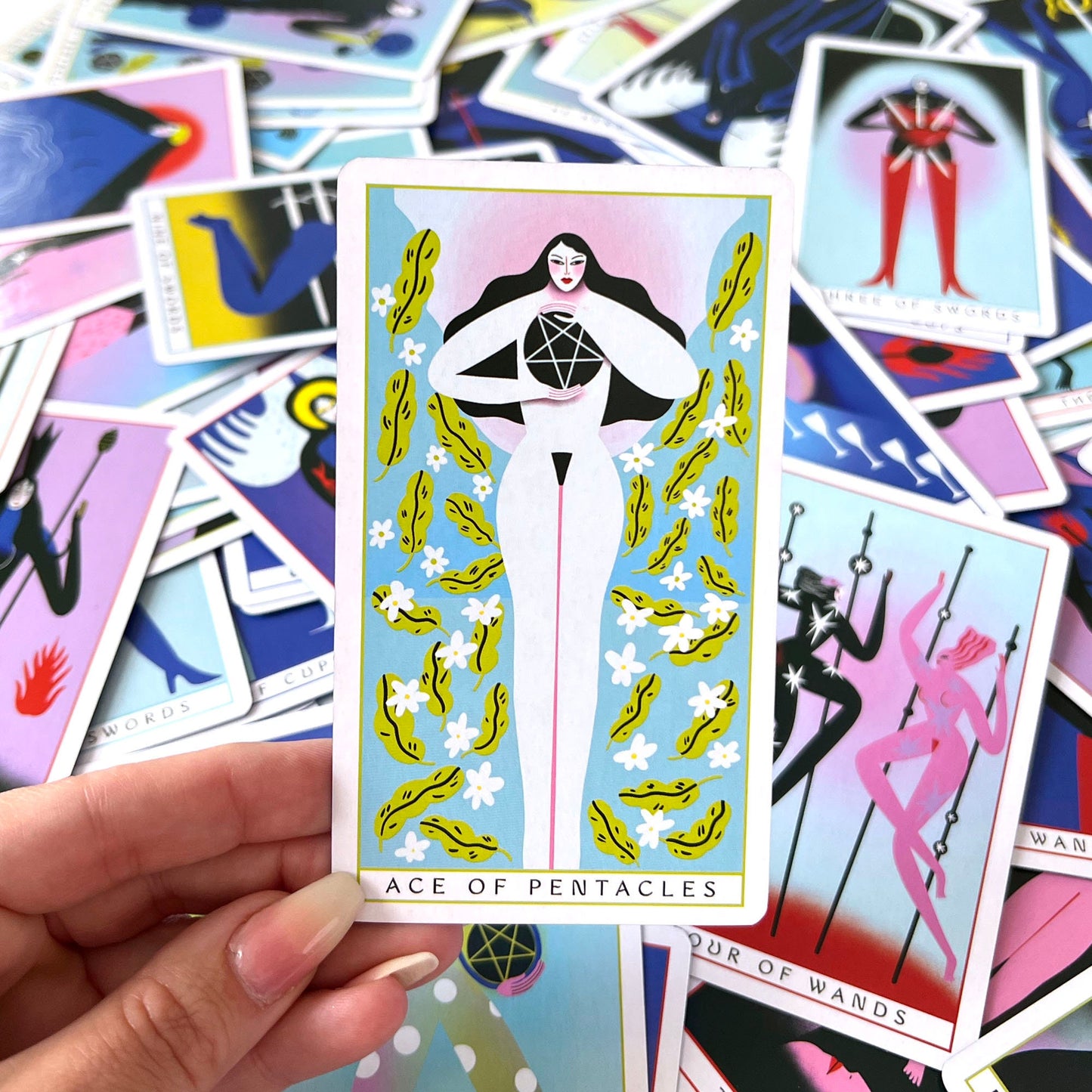 Omni Tarot | Tarot Deck | Divination | Indie Tarot Deck | Blue Gilded Edge | Inclusive | Modern Tarot Cards | Gender Fluid - Sole Luna