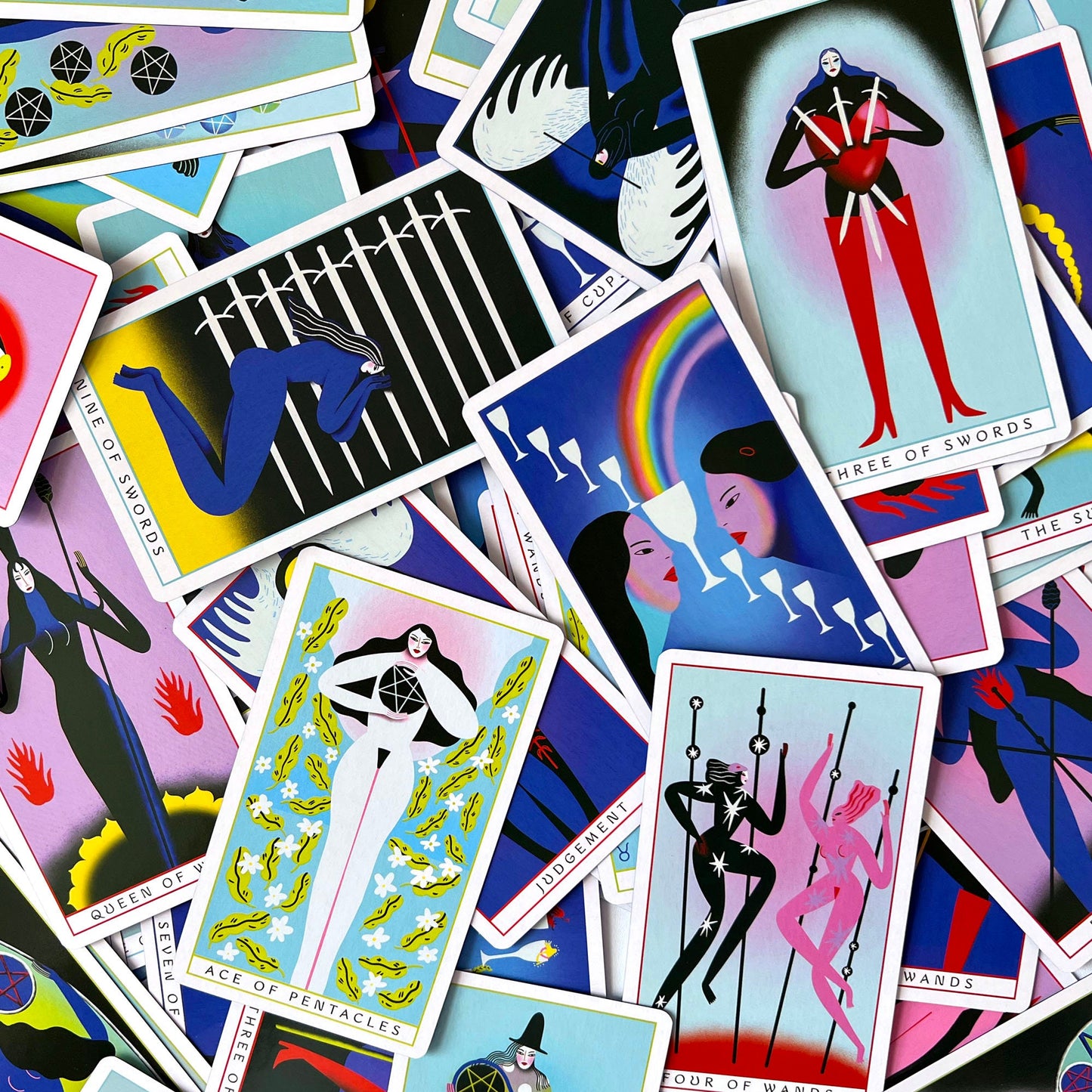 Omni Tarot | Tarot Deck | Divination | Indie Tarot Deck | Blue Gilded Edge | Inclusive | Modern Tarot Cards | Gender Fluid - Sole Luna