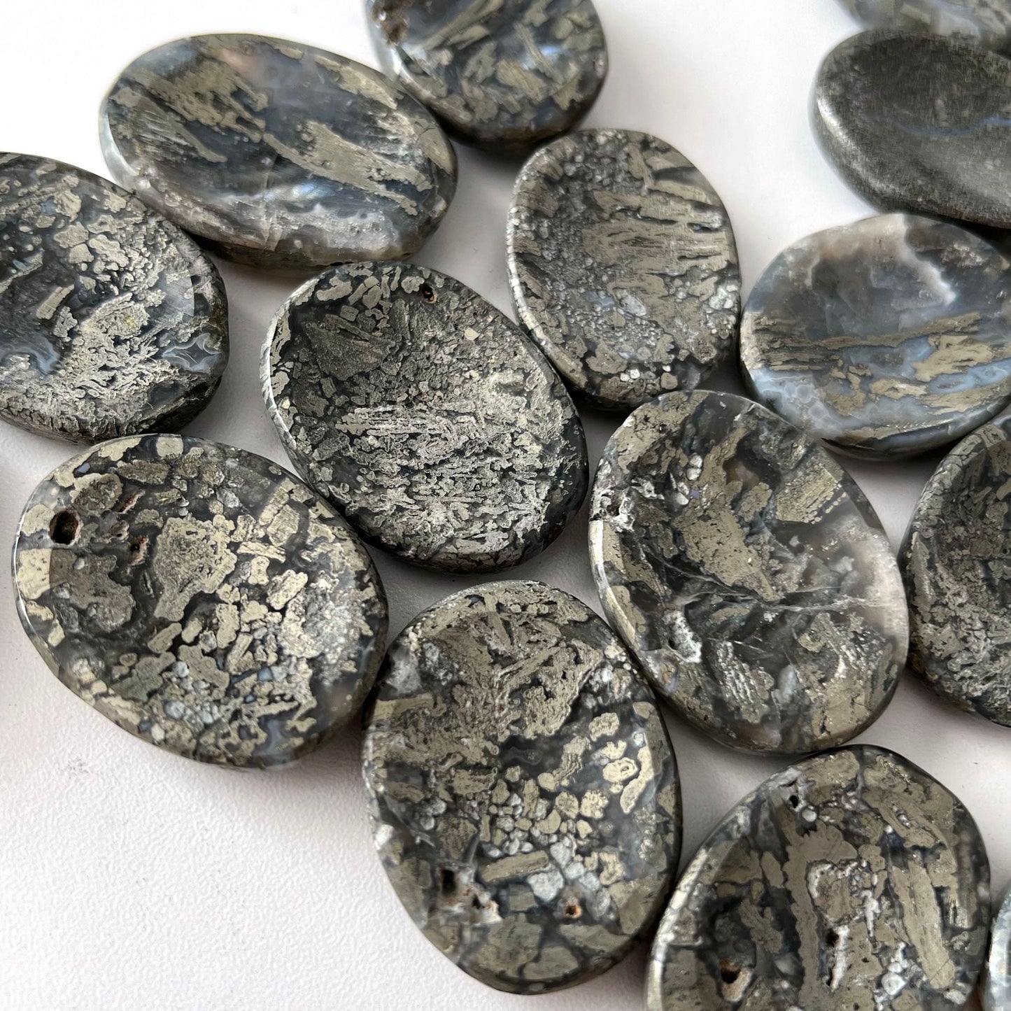 WEALTH Marcasite Worry Stone | Prosperity | Abundance | Self-Worth | Focus | Financial Growth | RARE - Sole Luna