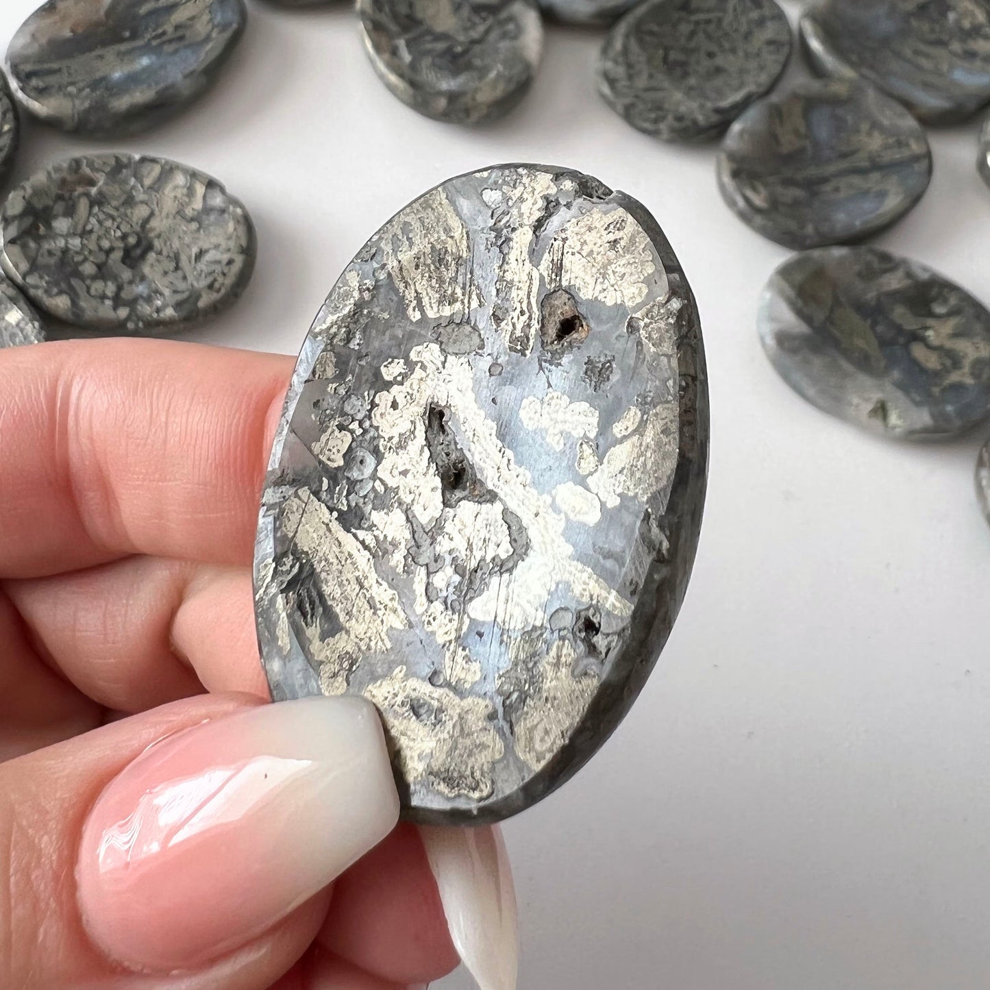 WEALTH Marcasite Worry Stone | Prosperity | Abundance | Self-Worth | Focus | Financial Growth | RARE - Sole Luna