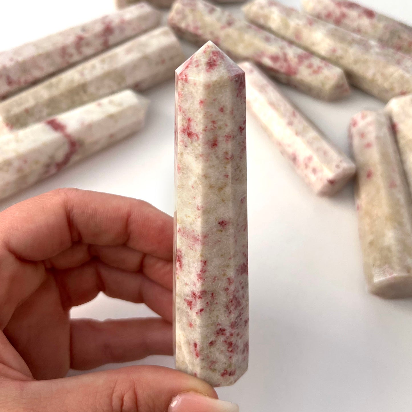 MANIFESTATION Cinnabar Faceted Tower | Cinnabrite | Merchant’s Stone | Abundance | Success | Stone for Business Owners and Entrepreneurs - Sole Luna