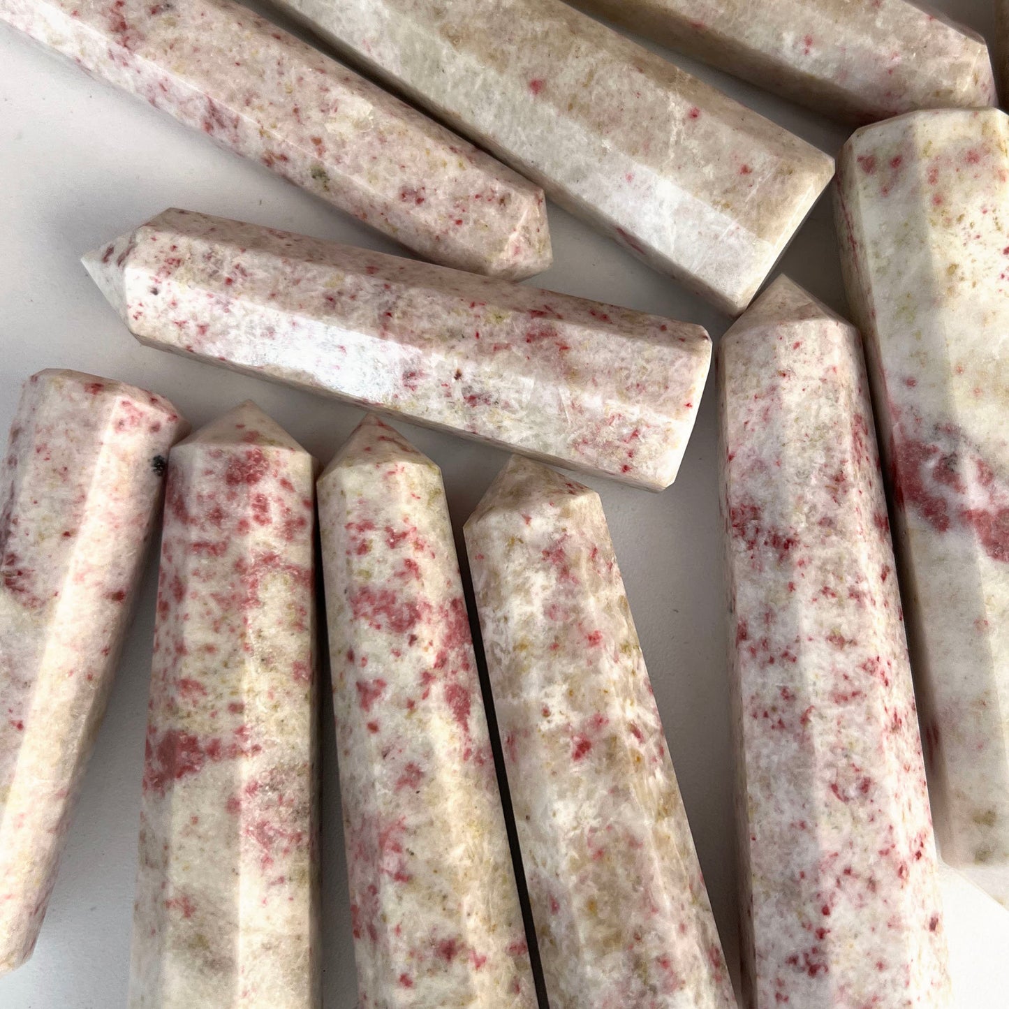 MANIFESTATION Cinnabar Faceted Tower | Cinnabrite | Merchant’s Stone | Abundance | Success | Stone for Business Owners and Entrepreneurs - Sole Luna