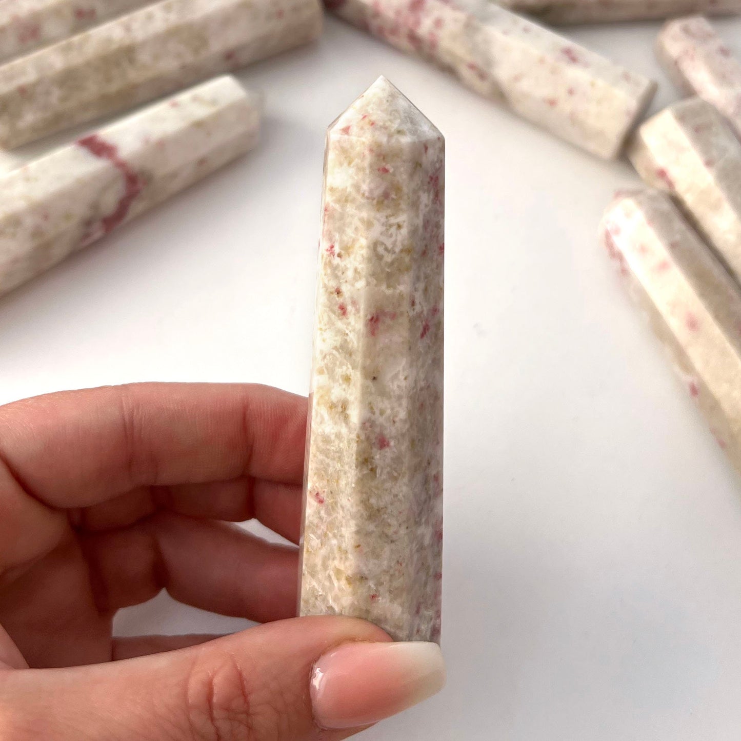 MANIFESTATION Cinnabar Faceted Tower | Cinnabrite | Merchant’s Stone | Abundance | Success | Stone for Business Owners and Entrepreneurs - Sole Luna