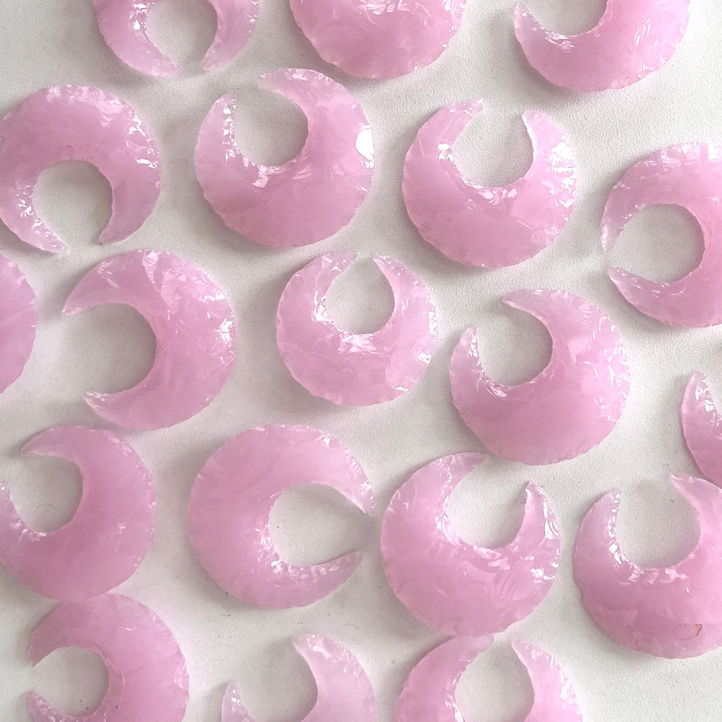 Rose Quartz Textured Crescent Moon