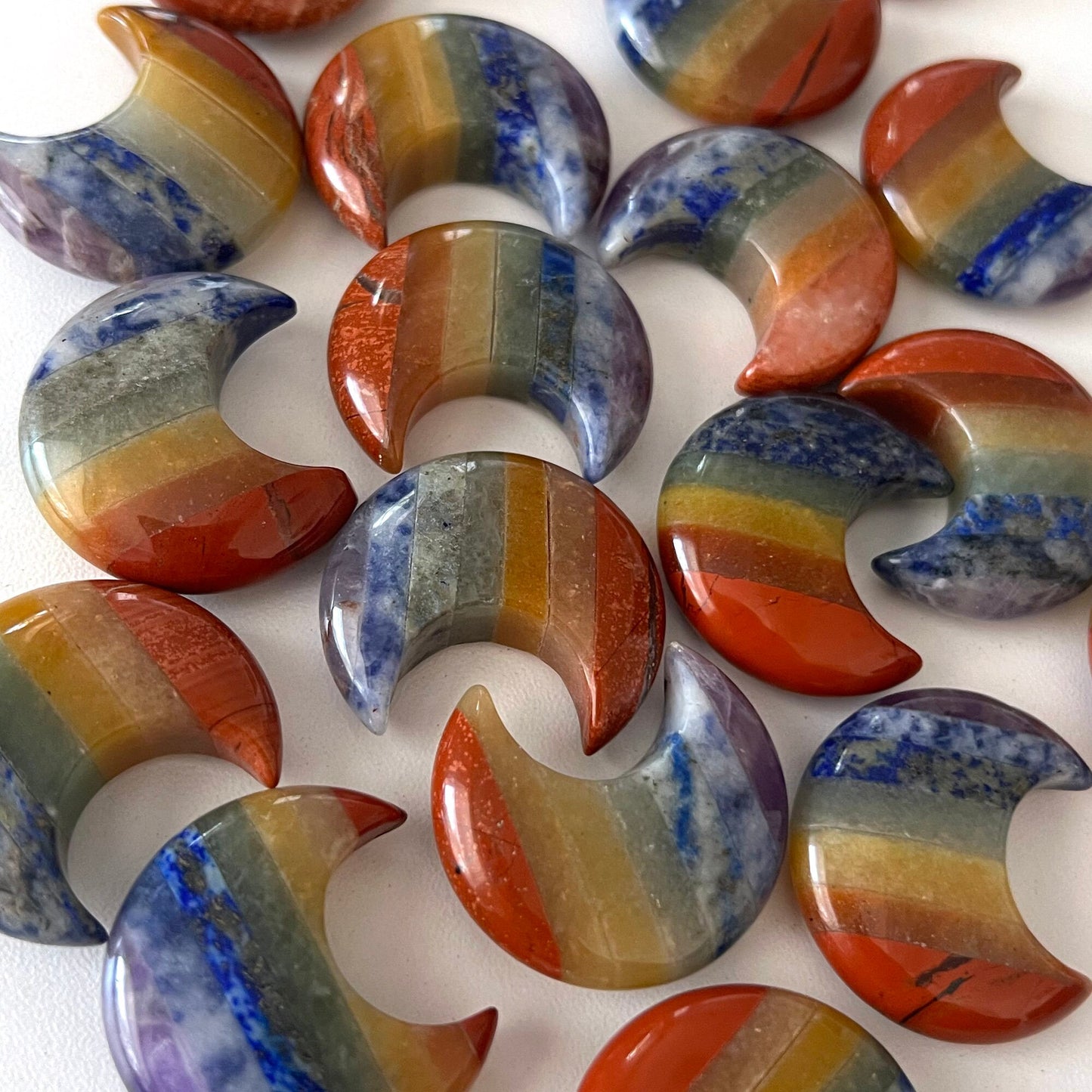 7 Chakra Bonded Crescent Moon