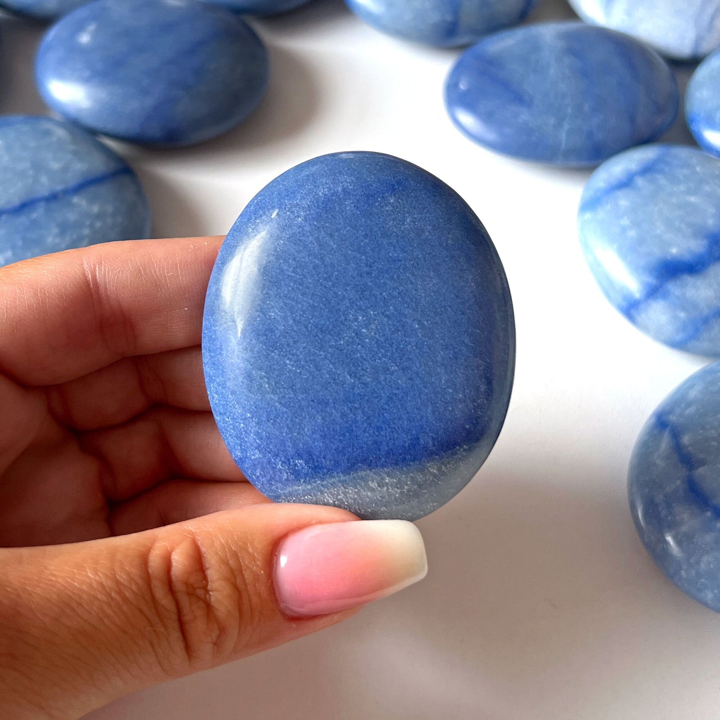 Dumortierite Palm Stone | Patience | Calming | Inner Harmony | Reduce Stress | Self-Discipline | Intellect | Communication | Intuition - Sole Luna