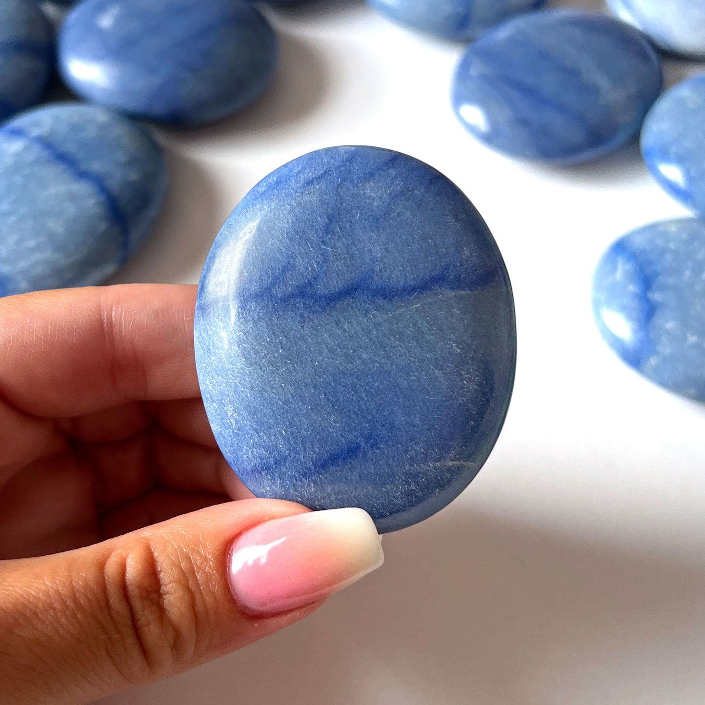 Dumortierite Palm Stone | Patience | Calming | Inner Harmony | Reduce Stress | Self-Discipline | Intellect | Communication | Intuition - Sole Luna