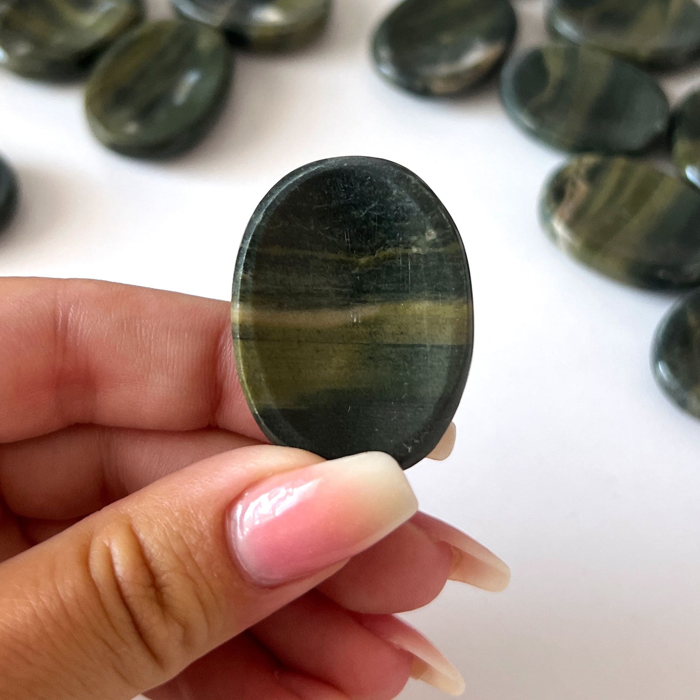 Green Jasper Worry Stone | Emotional Balance | Spiritual Freedom | Earth Connection | Grounding | Protection - Sole Luna