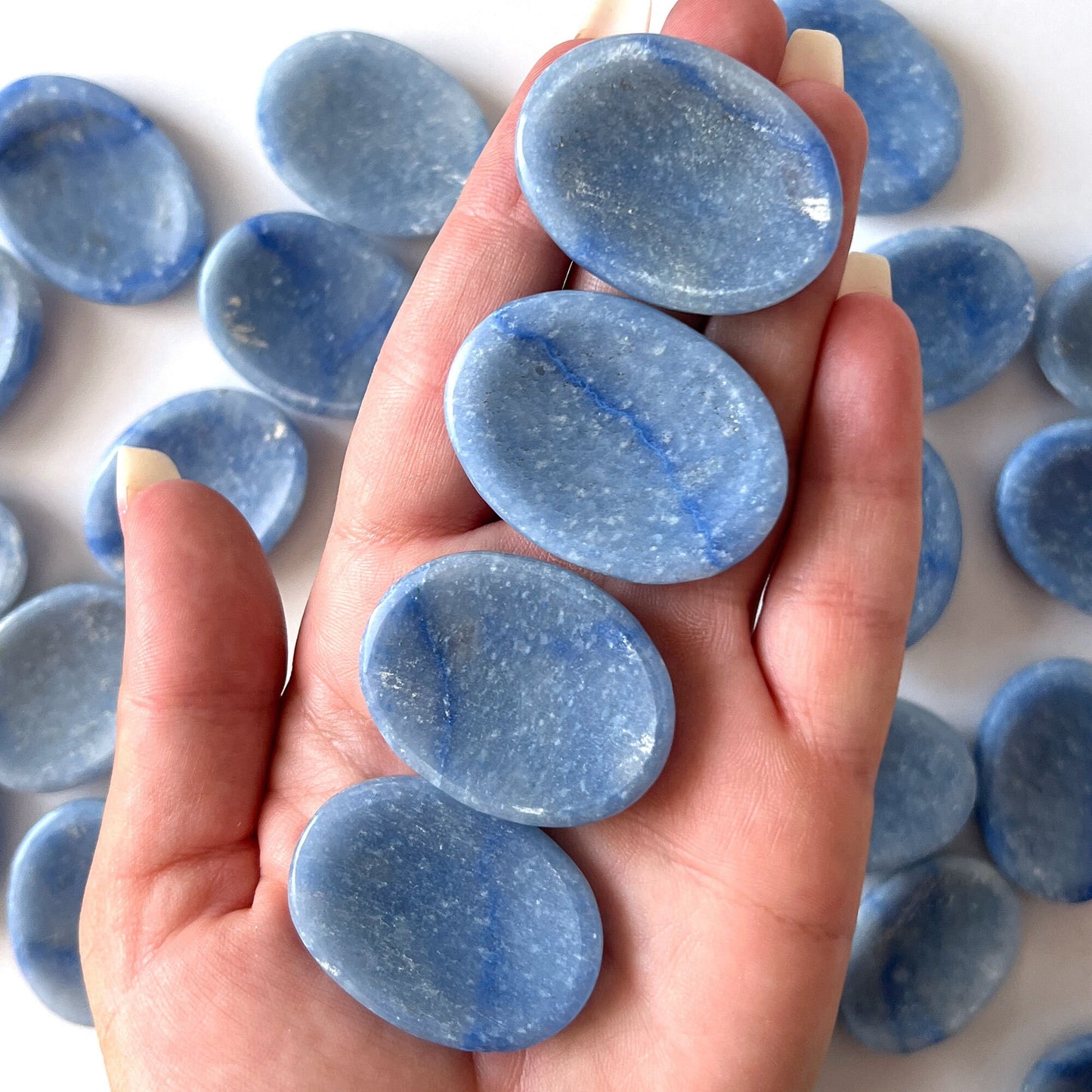 Dumortierite Worry Stone | Patience | Calming | Inner Harmony | Reduce Stress | Self-Discipline | Intellect | Communication | Intuition - Sole Luna