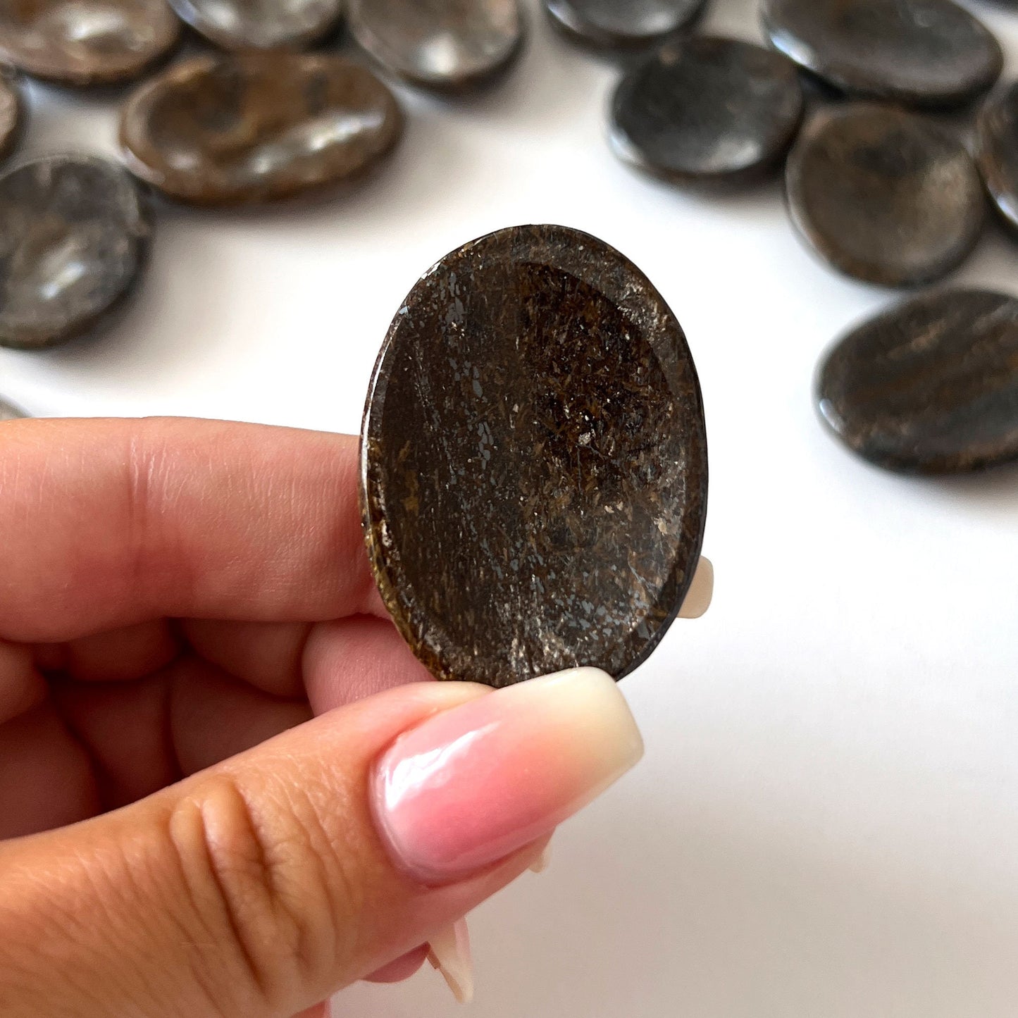 Bronzite Worry Stone | Protection from Negativity | Stress Relief | Inner Stability | Self-forgiveness | Grounding | Determination - Sole Luna