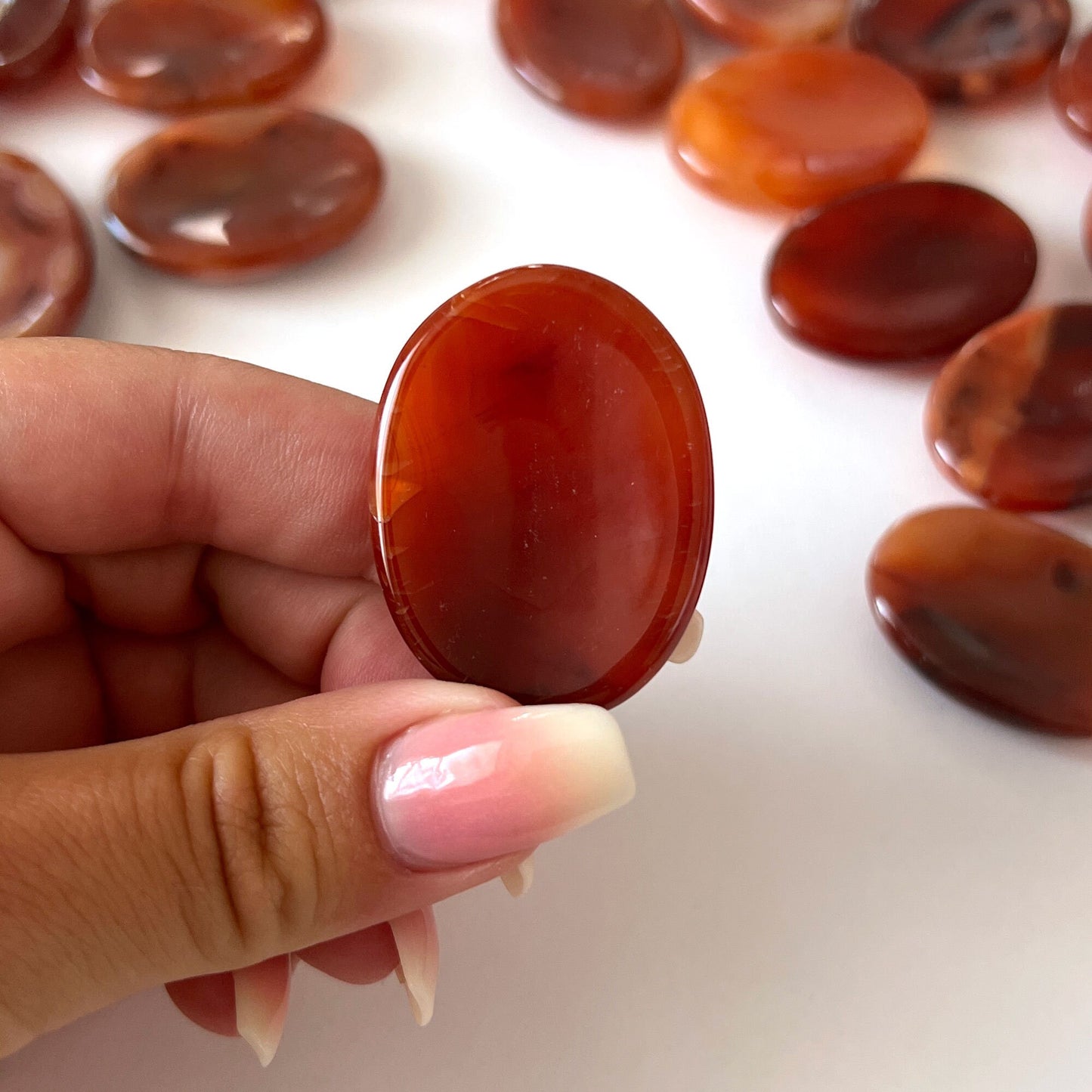MOTIVATION Carnelian Worry Stone | Energy Boost | Creativity Crystal | Vitality | Sacral Chakra - Sole Luna