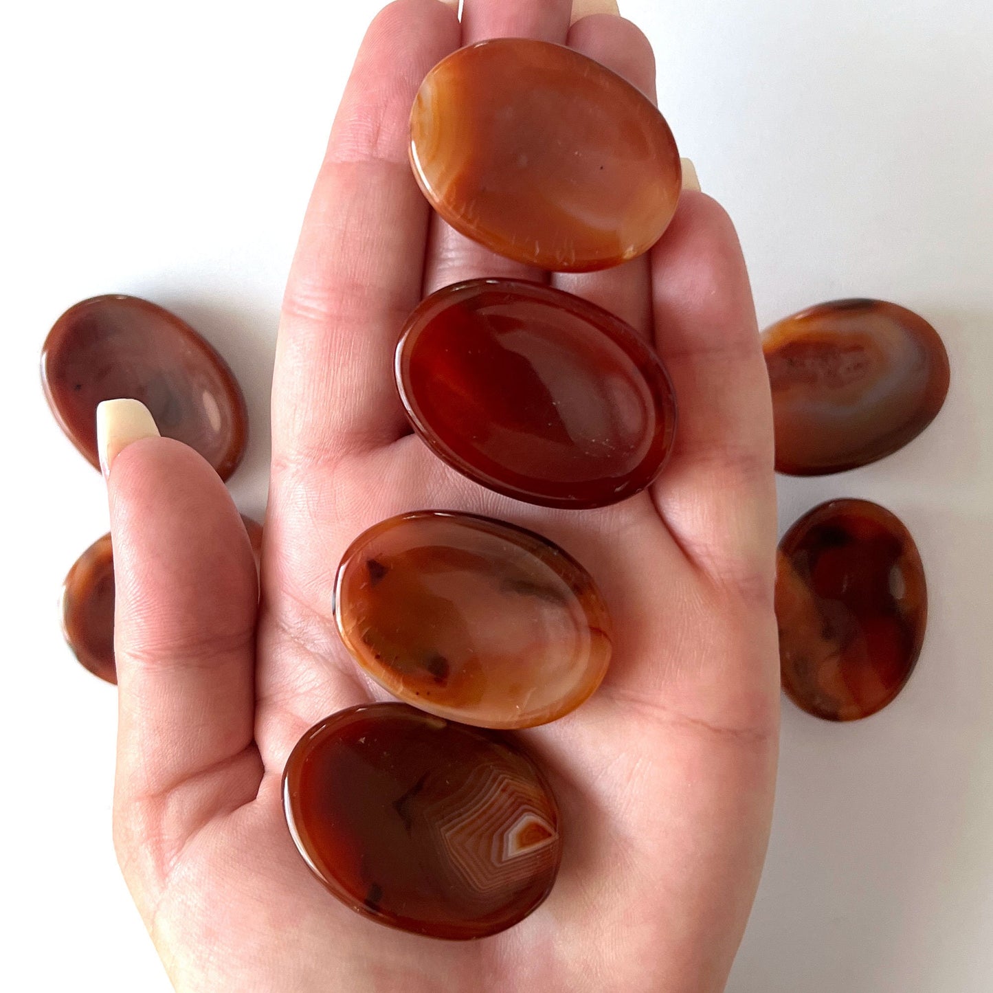 MOTIVATION Carnelian Worry Stone | Energy Boost | Creativity Crystal | Vitality | Sacral Chakra - Sole Luna