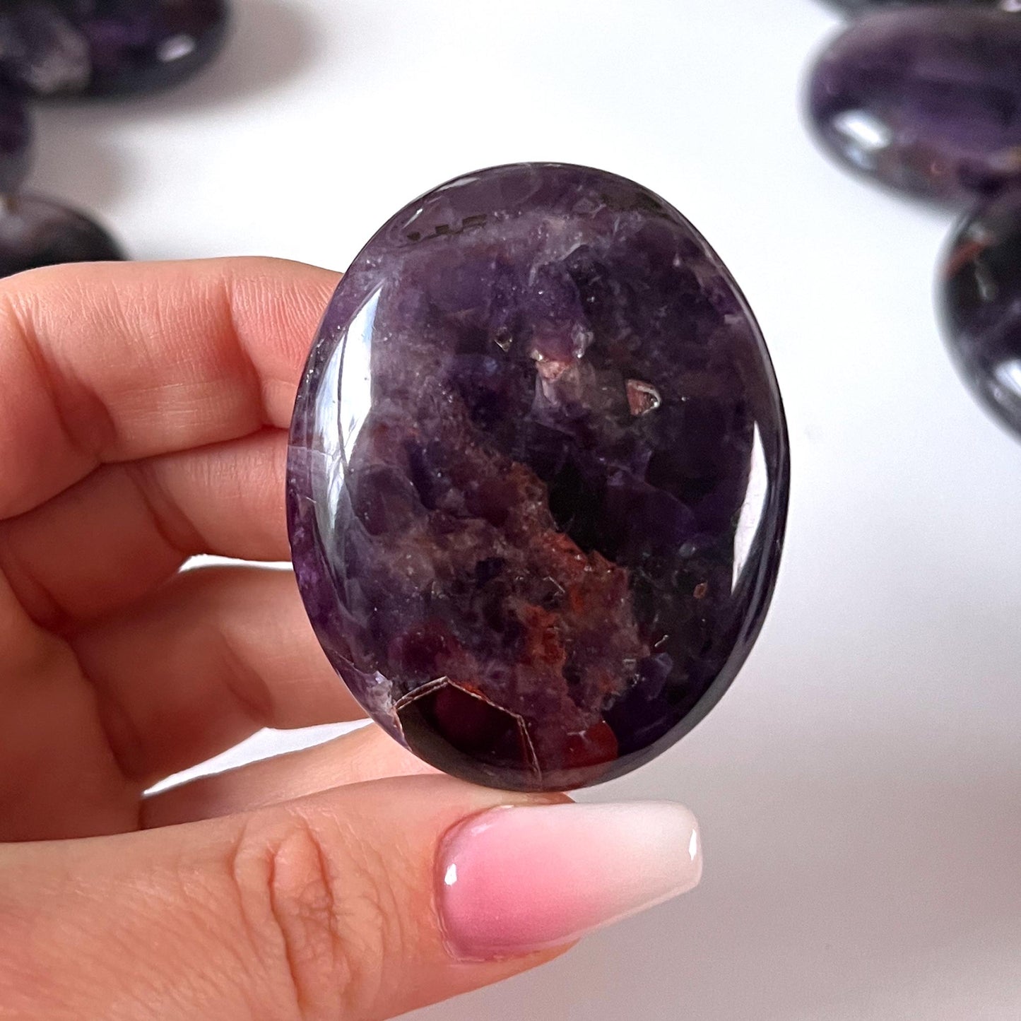 Dark Purple Amethyst Palm Stone