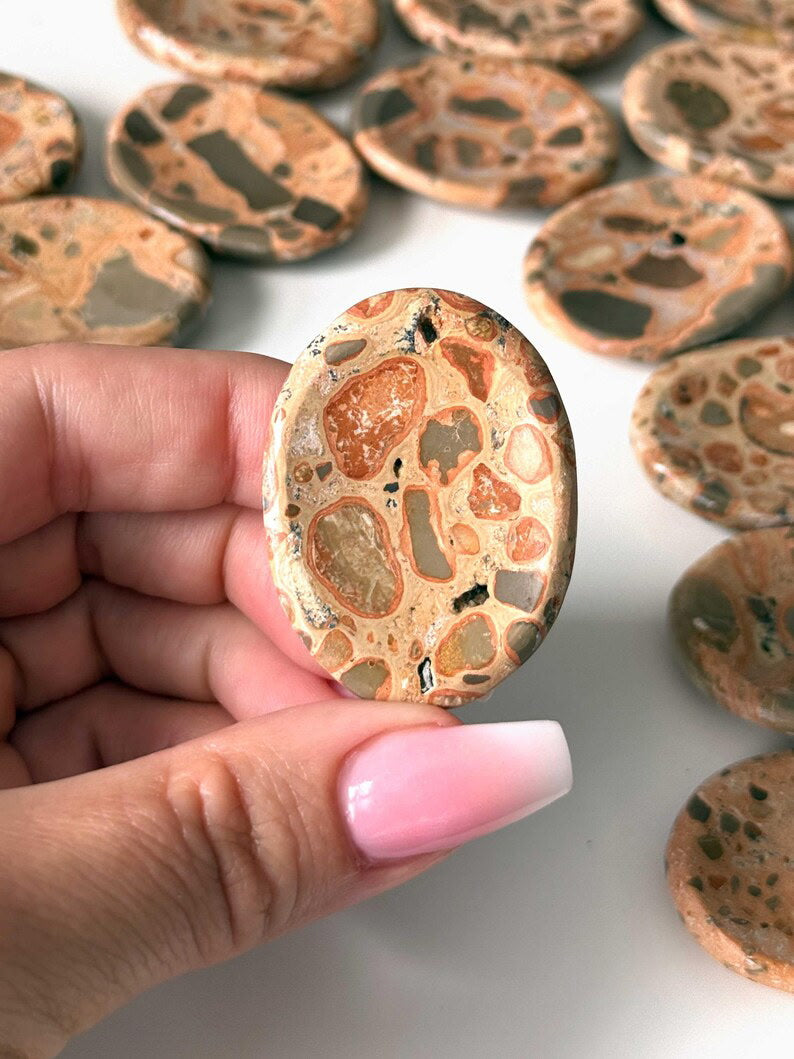 Leopardskin Jasper Worry Stone