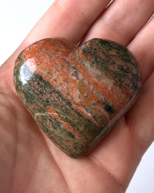 African Unakite Heart